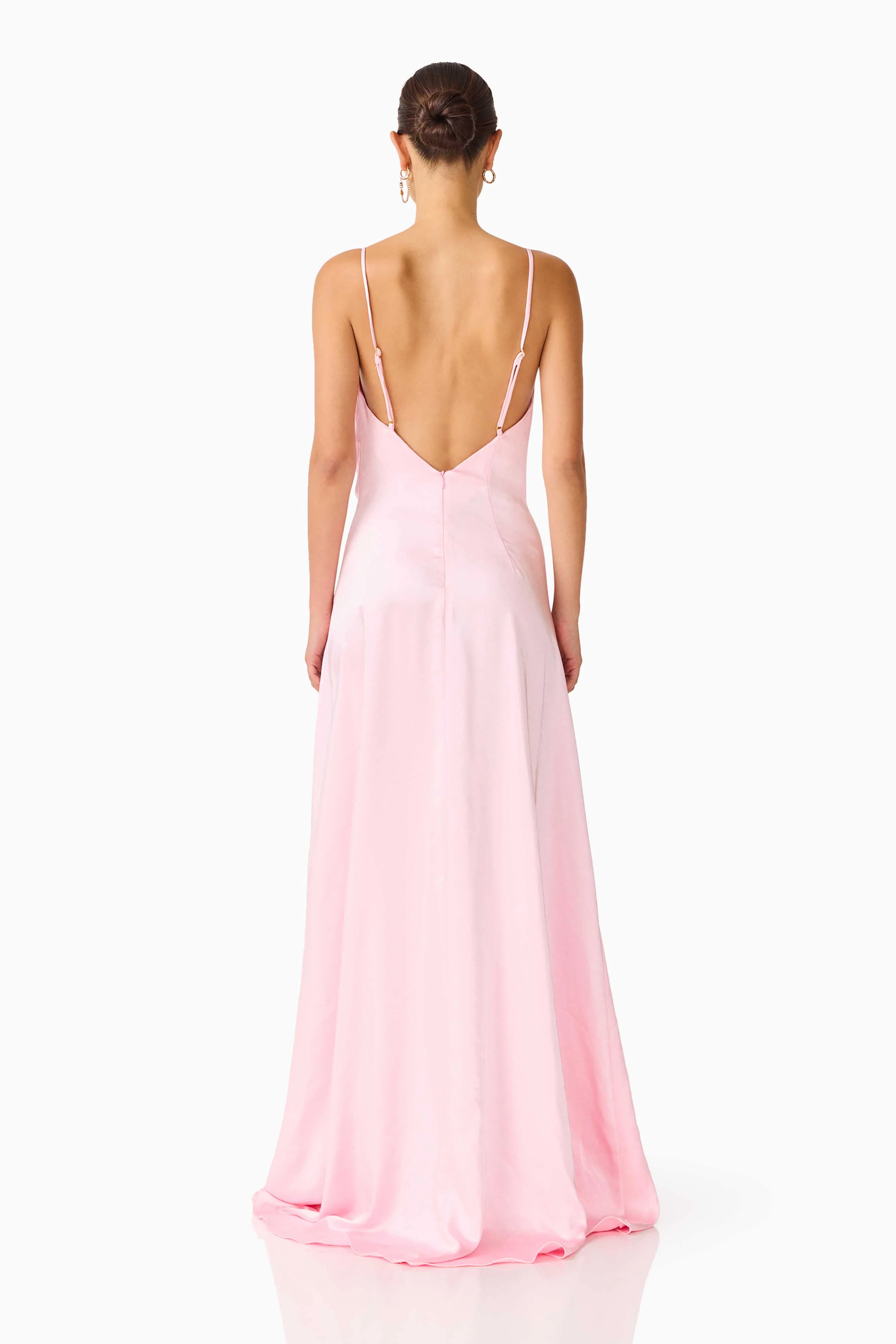 Clementine Cowl Neck Gown in Pale Pink