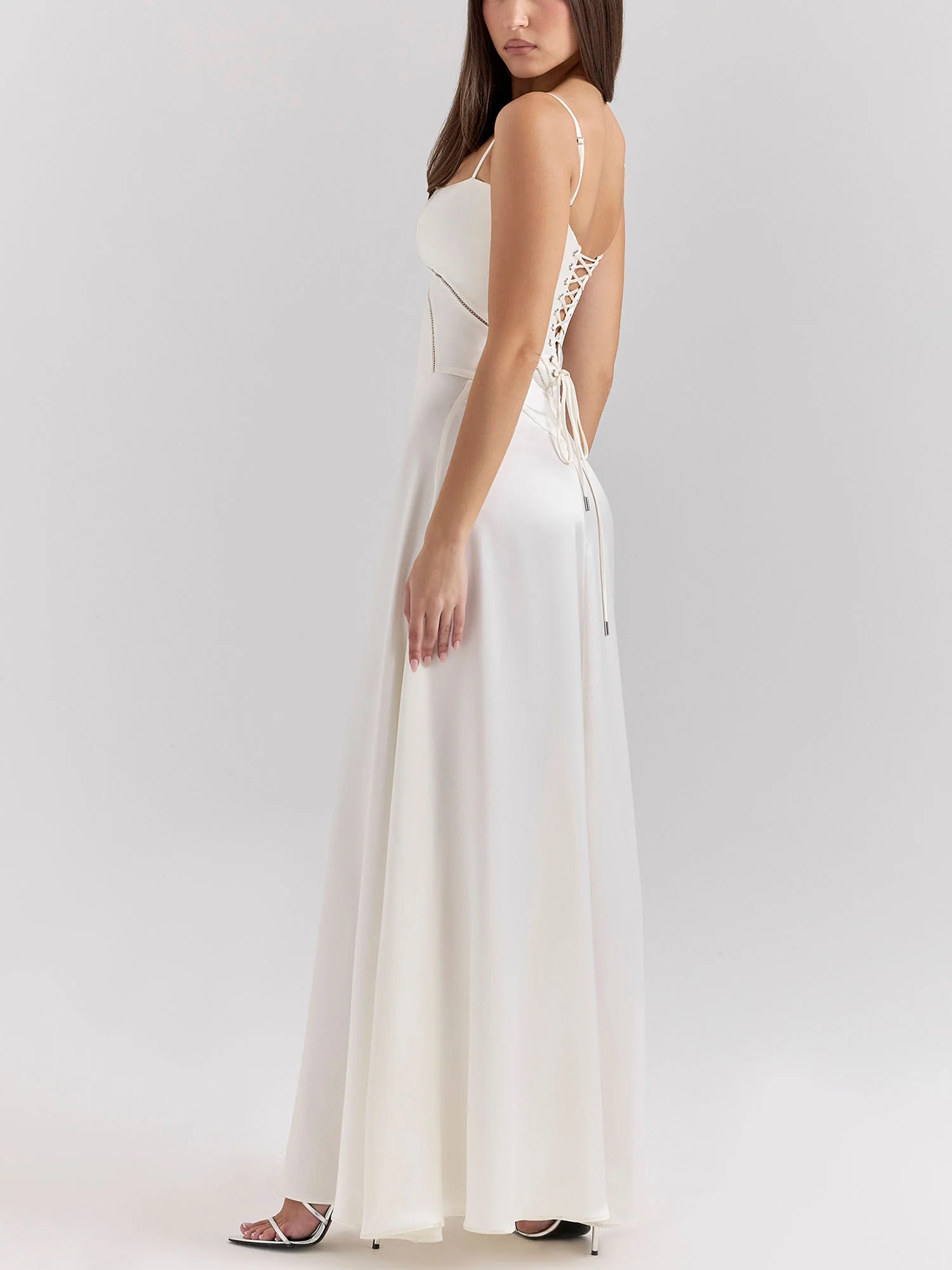 White Spaghetti Strap Maxi Dress
