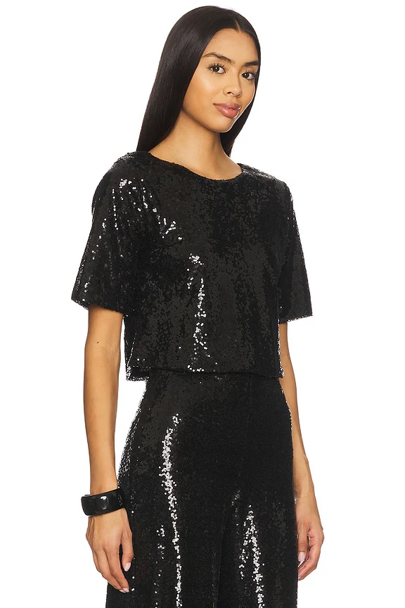 Sequin Short Sleeve Top