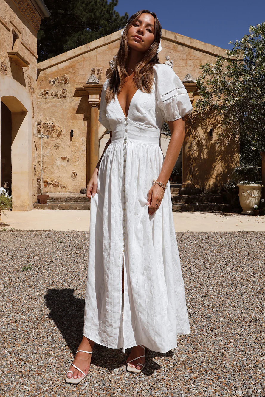 Sunny Attire Maxi Dress White - luluinthesky