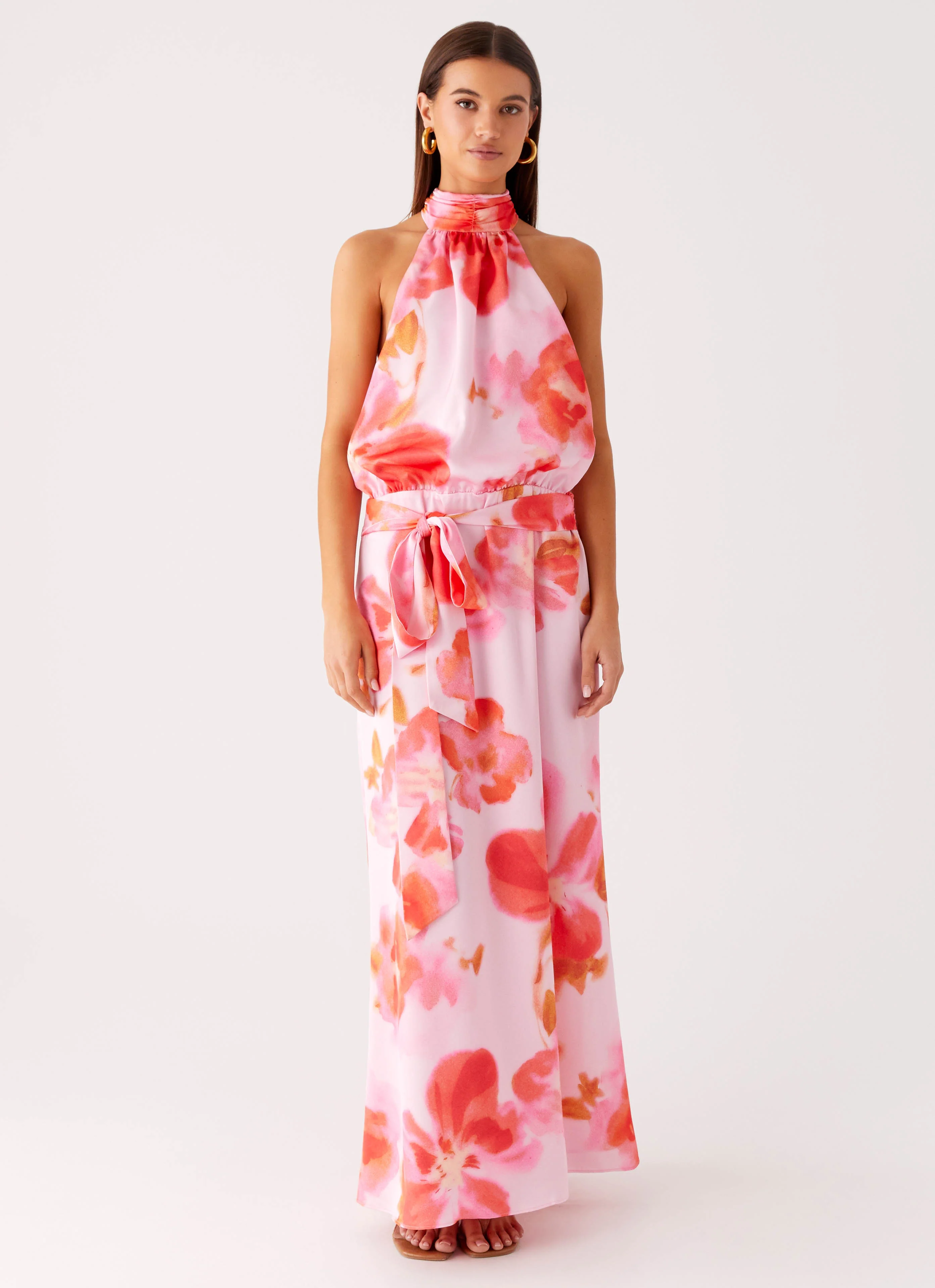 Diablo Backless Maxi Dress - Blushing Blossom