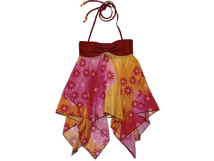 Printed Halter Slip Dress
