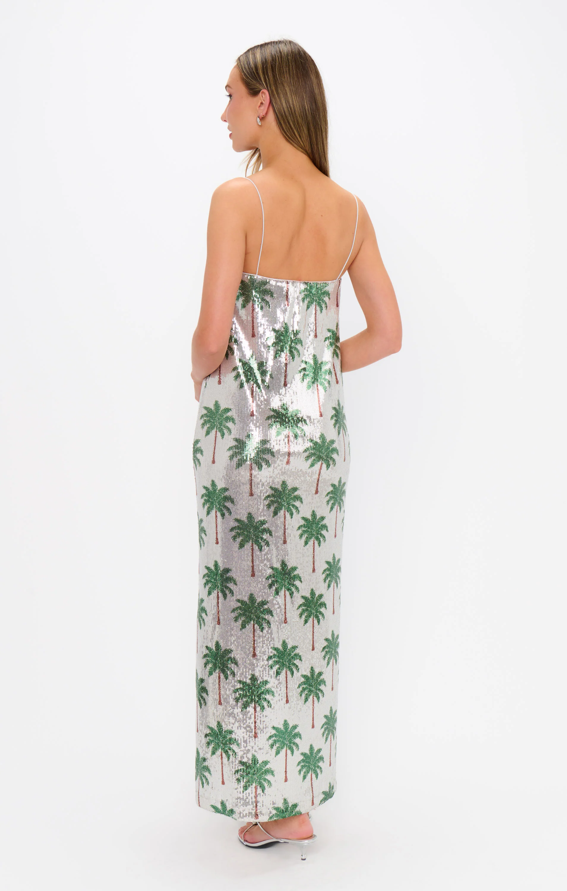Lizzy Midi Dress ~ Disco Palm Sequins