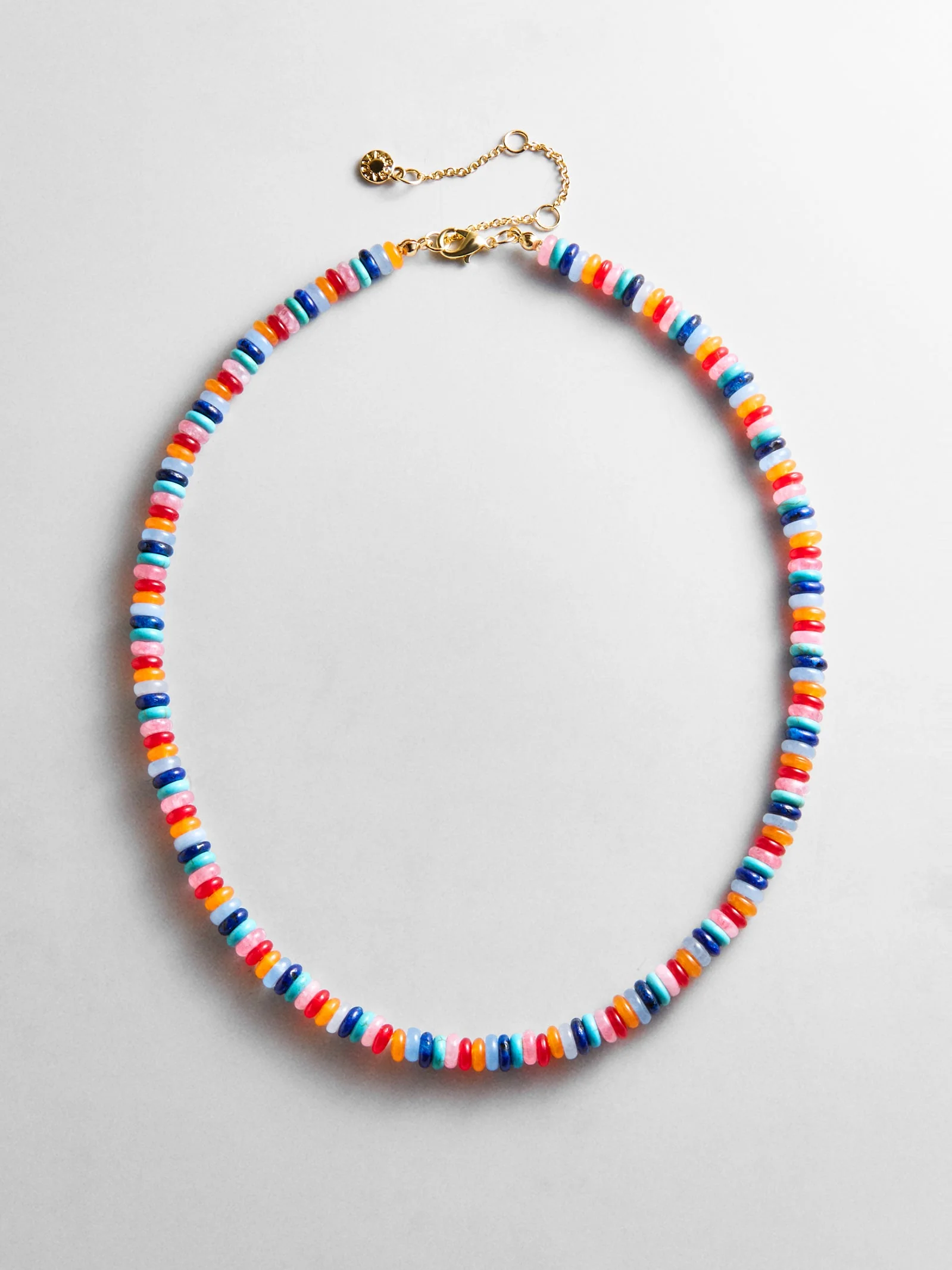 Jolene Semi-Precious Beaded Necklace - Red/Blue Multi