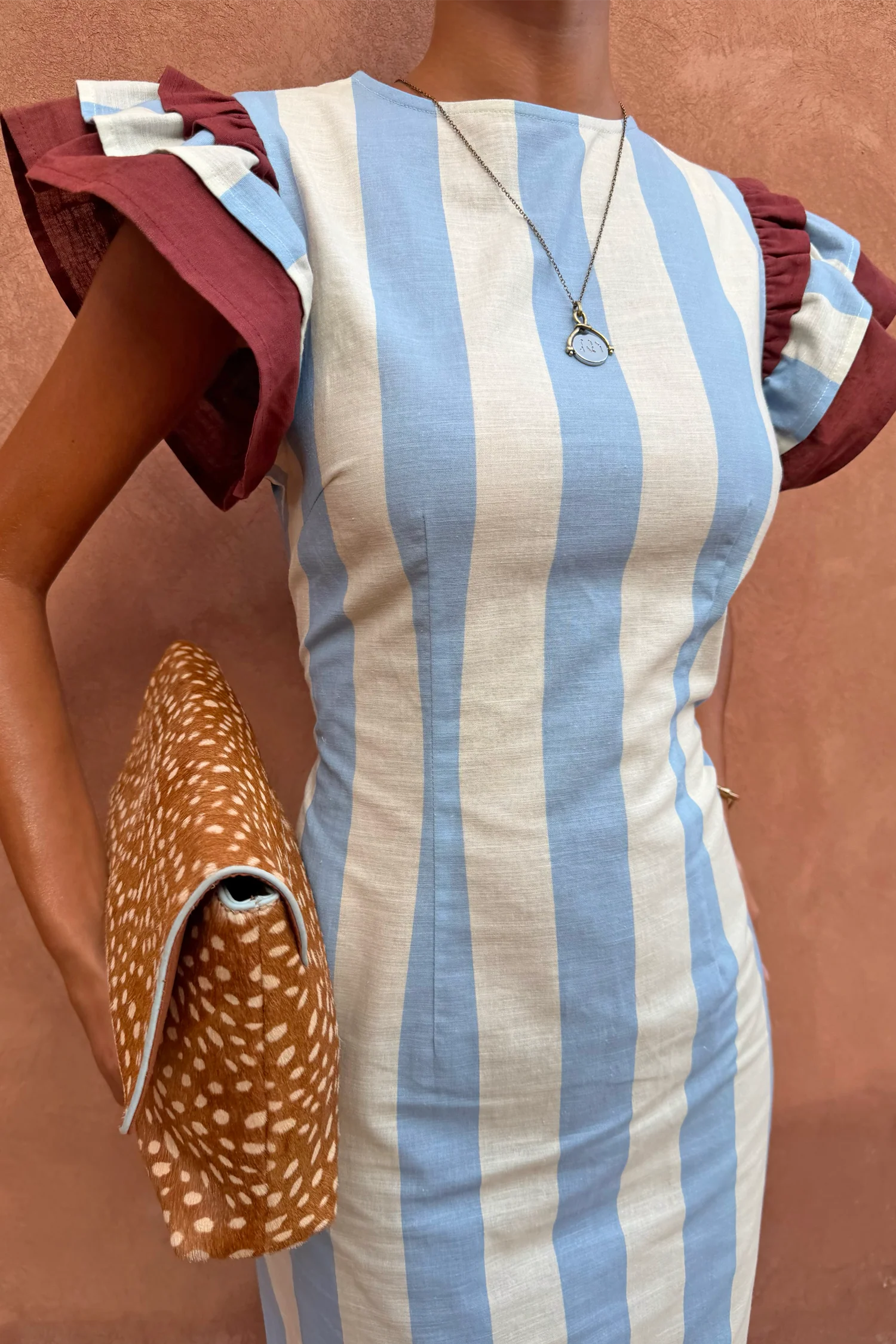 Blue Stripe Alena Midi Dress