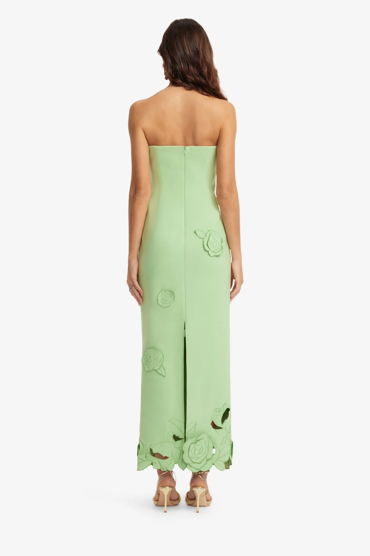 Rayna Appliqué Bustier Maxi Dress - Juniper Green