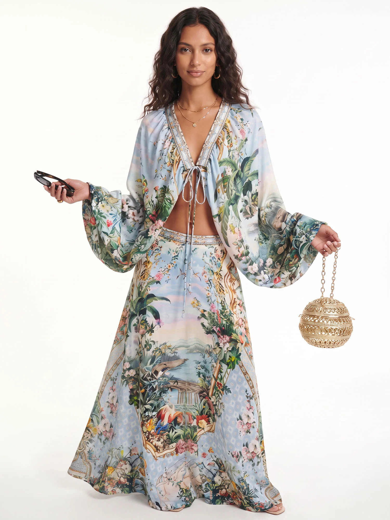 Scenic Print Maxi Skirt