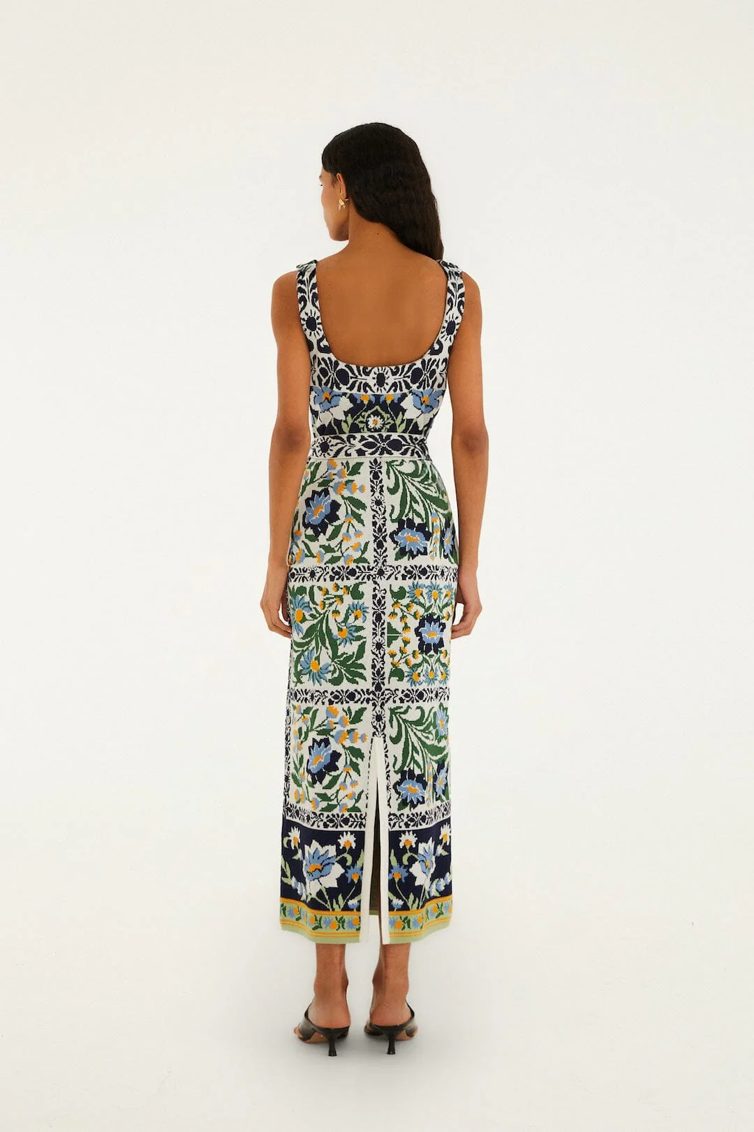 Black Manoela Belted Knit Midi Dress