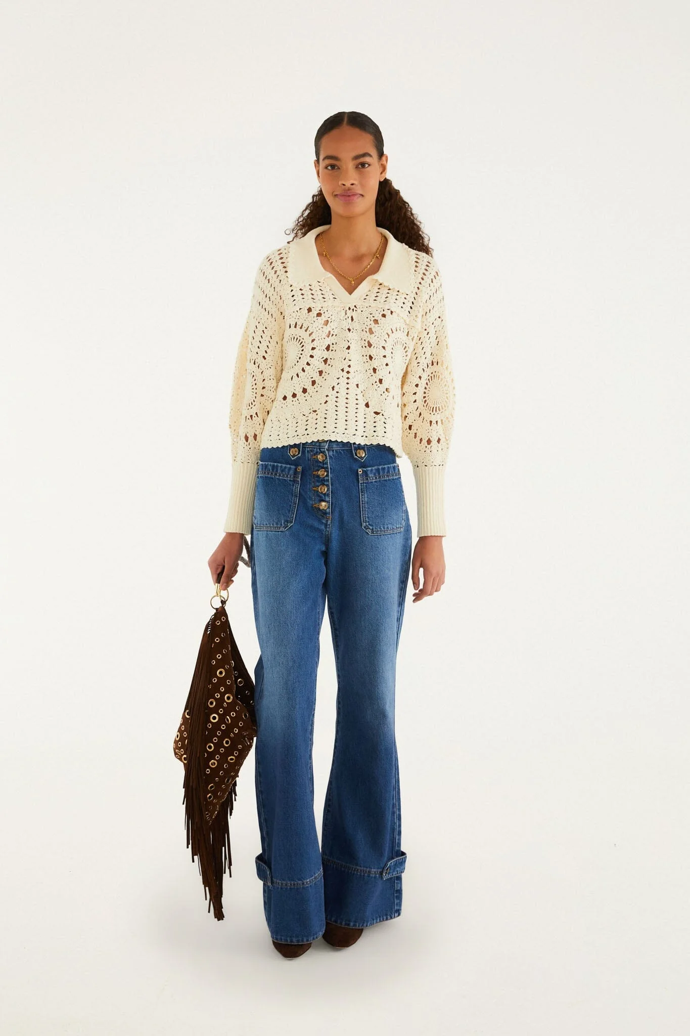 Off-White Polo Crochet Sweater