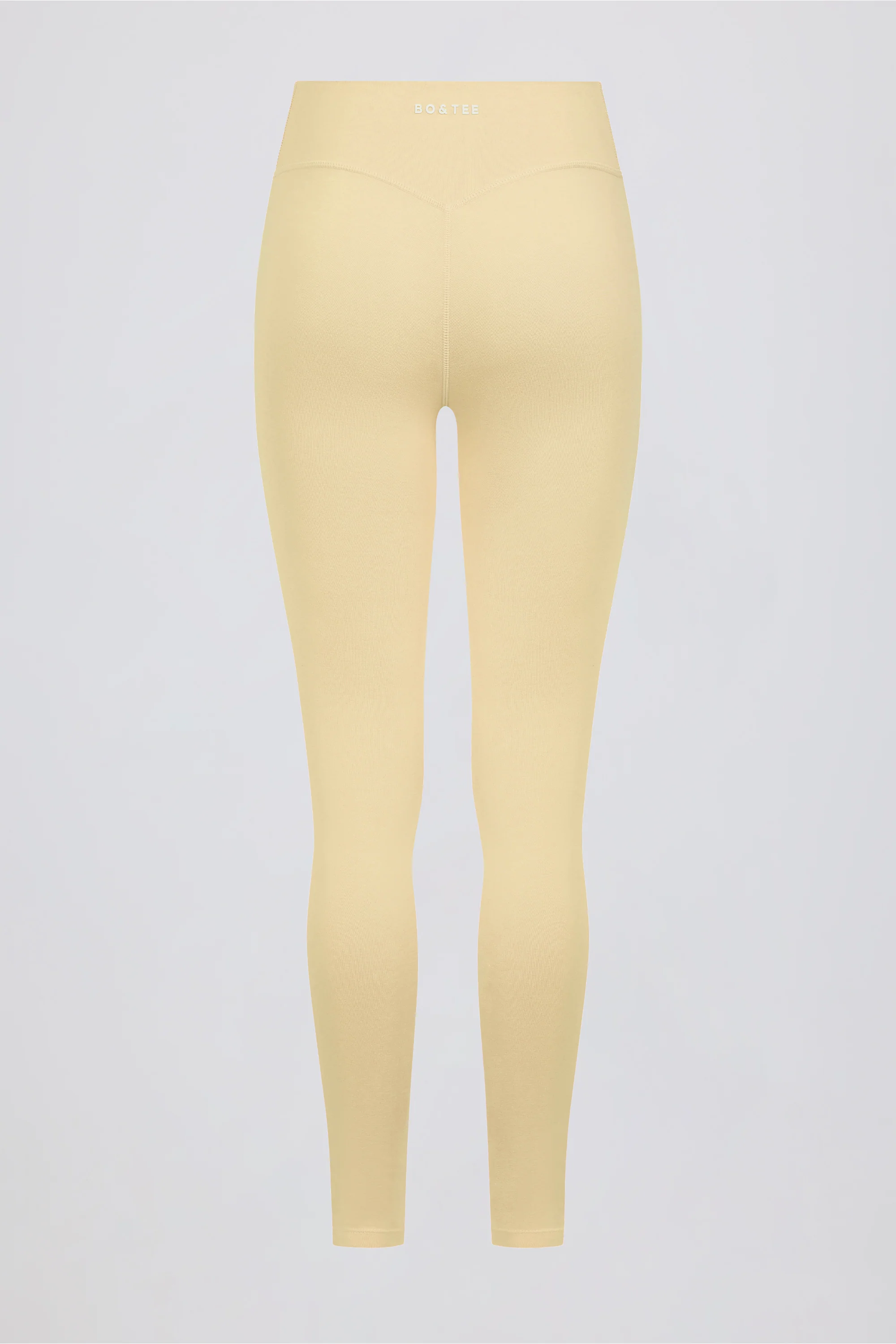 Brushed Jersey Ruched Mid-Rise Leggings in Lemon Marl