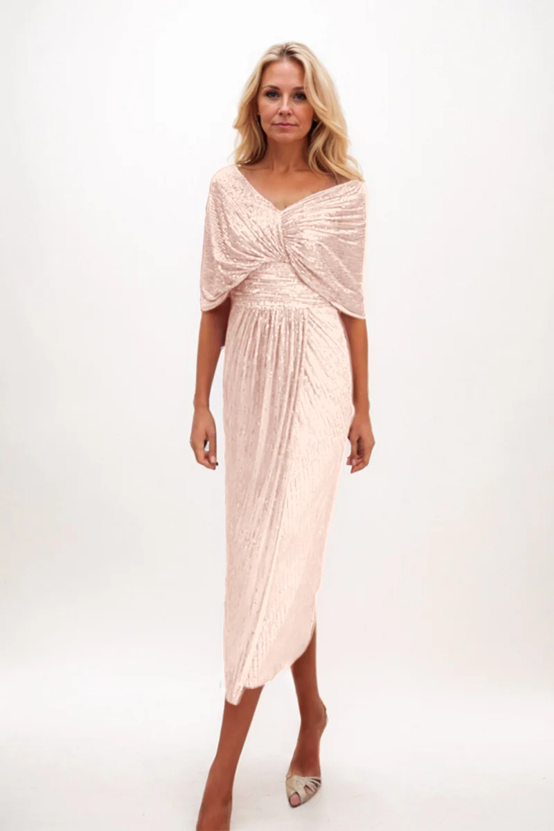 A-line Midi Sequined Mother Dress CM0225