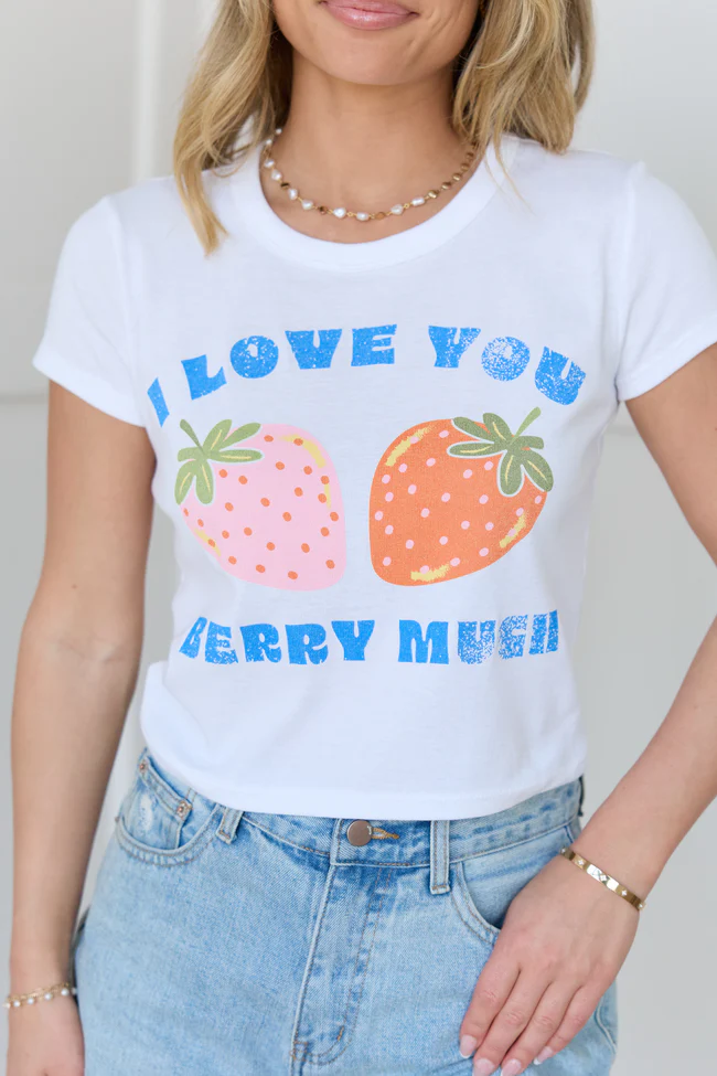 Love You Berry Much White Baby Graphic Tee