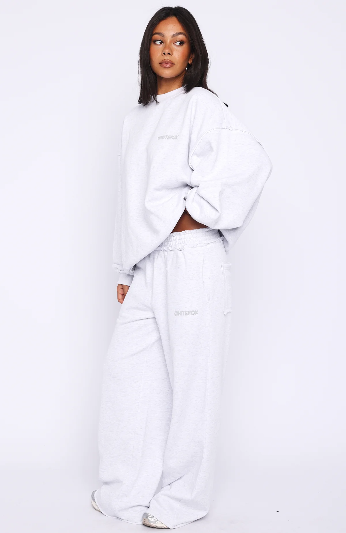 On My Own Terms Wide Leg Sweatpants Grey Marle