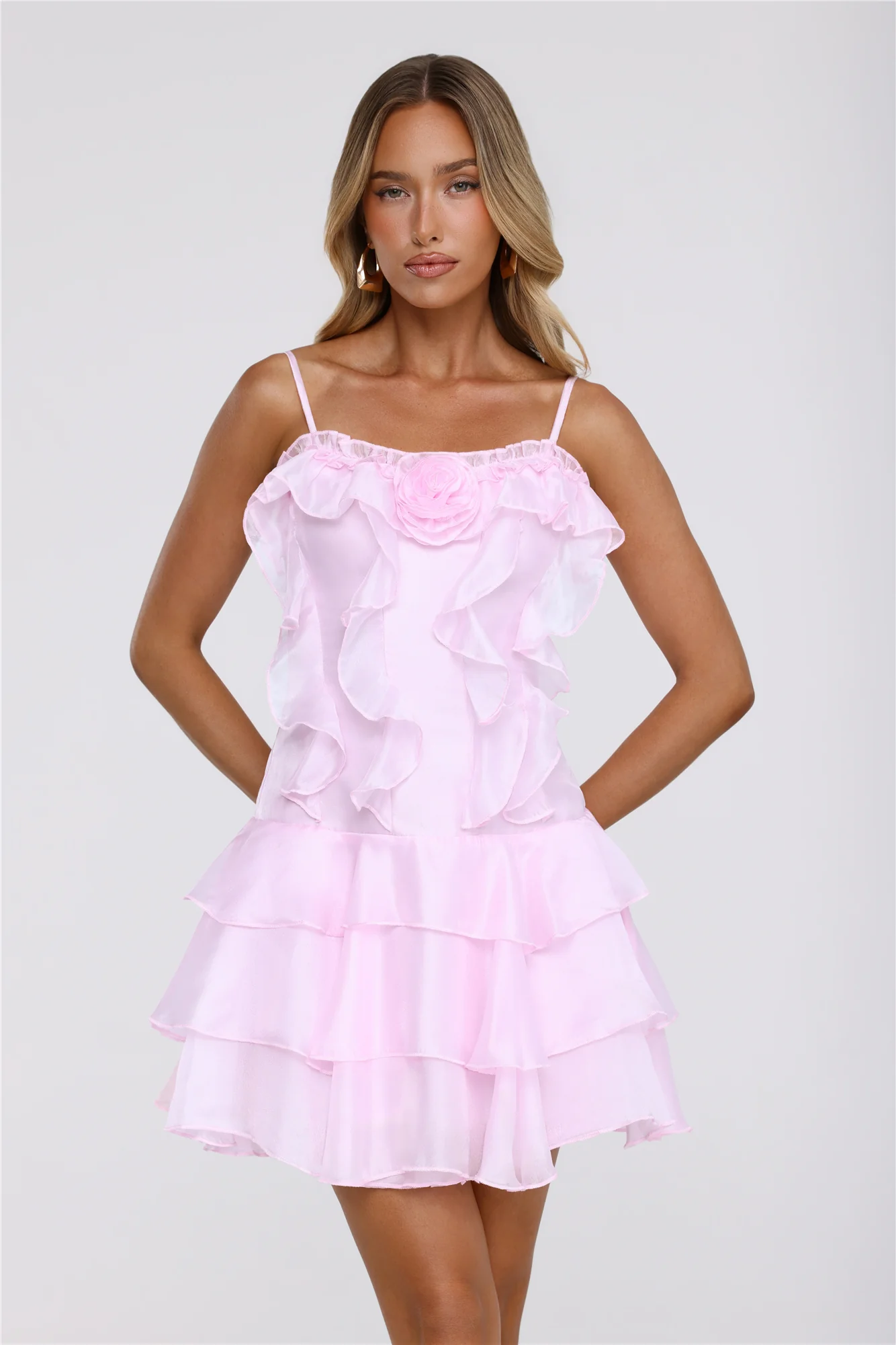 Softly Poised Mini Dress Pink
