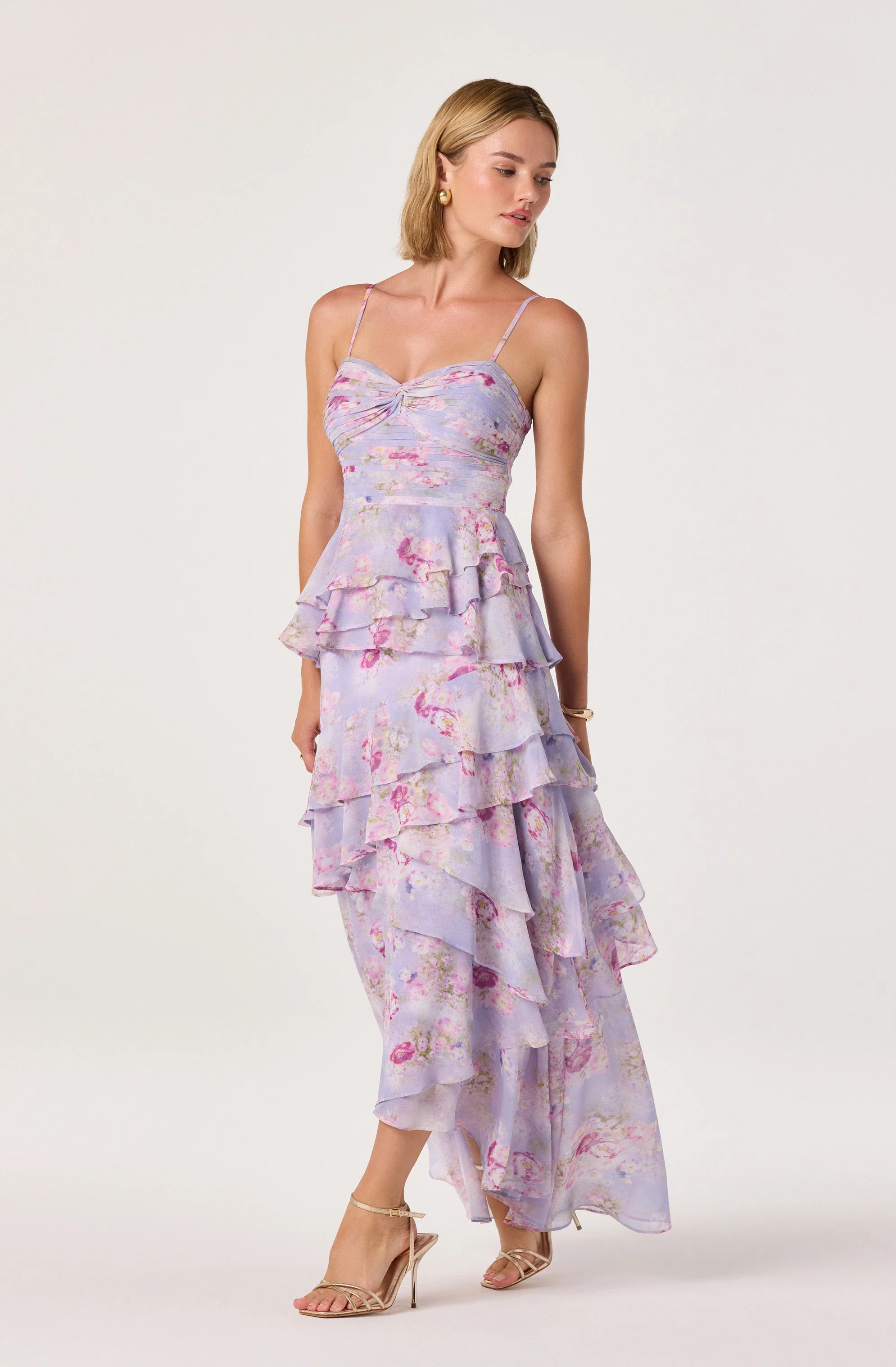 Coline Ruffle Chiffon Maxi Dress