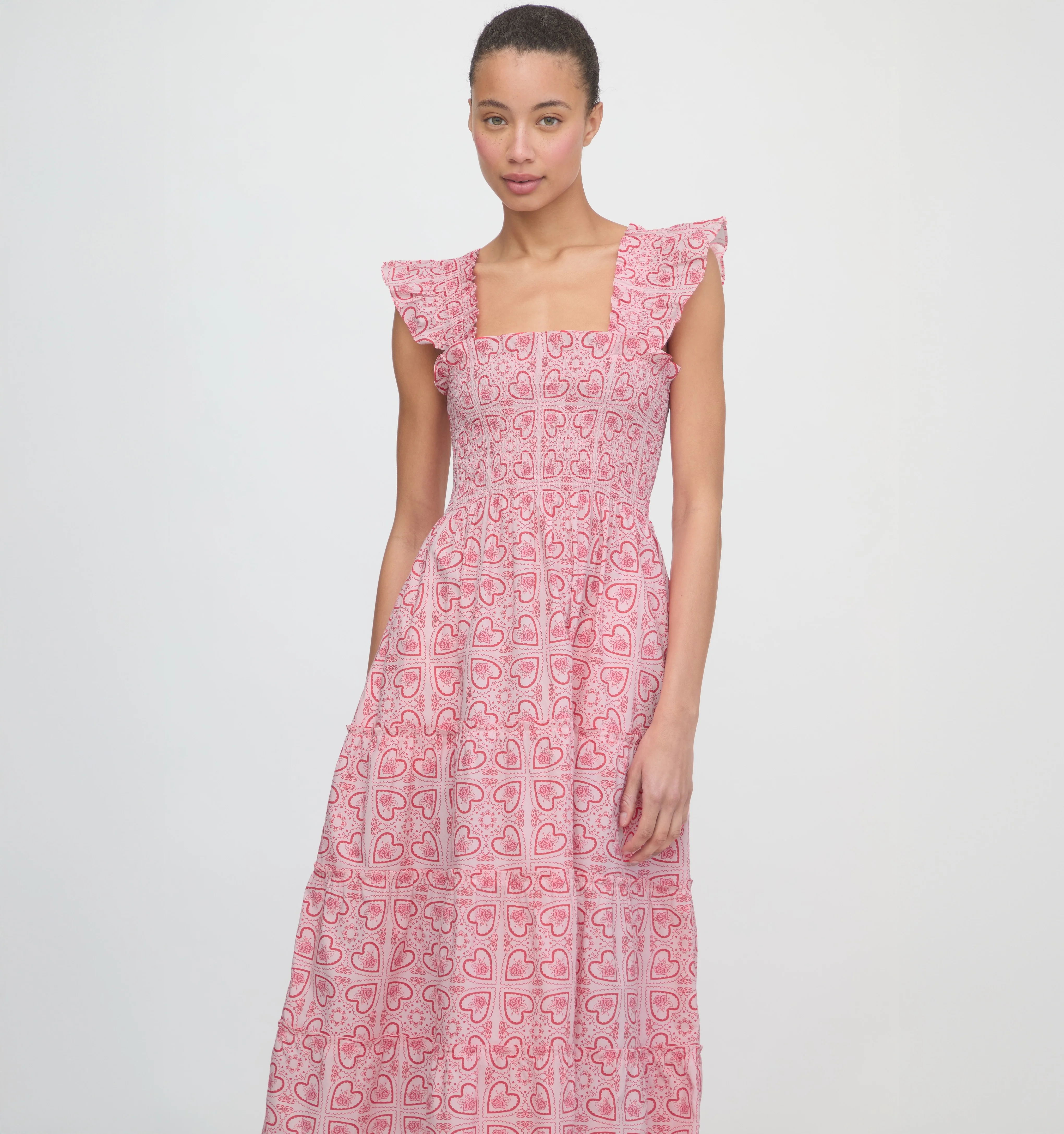 The Ellie Nap Dress - Red Patchwork Doily Heart