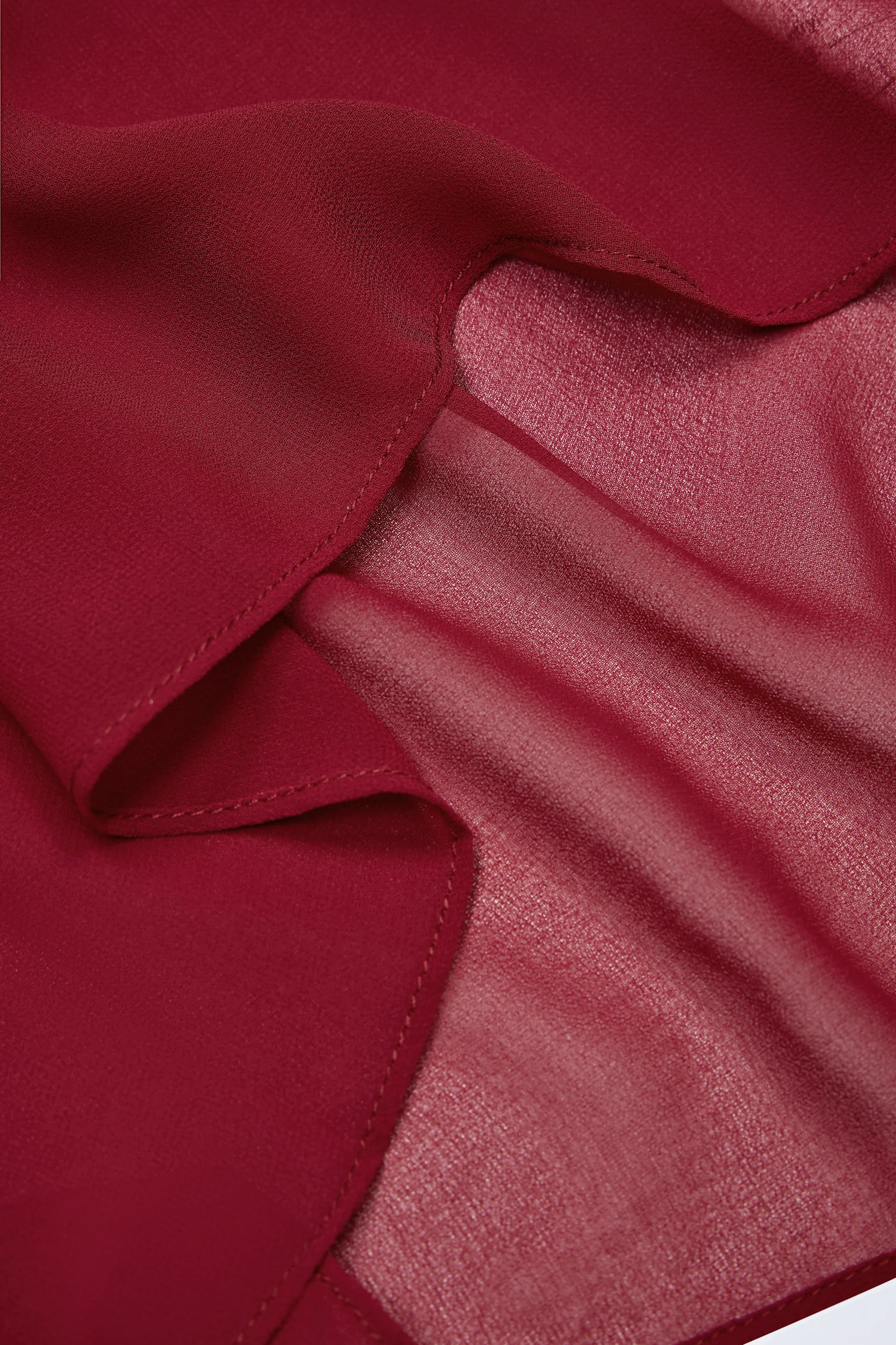 Cowl-Neck Backless Mini Dress in Dark Cherry