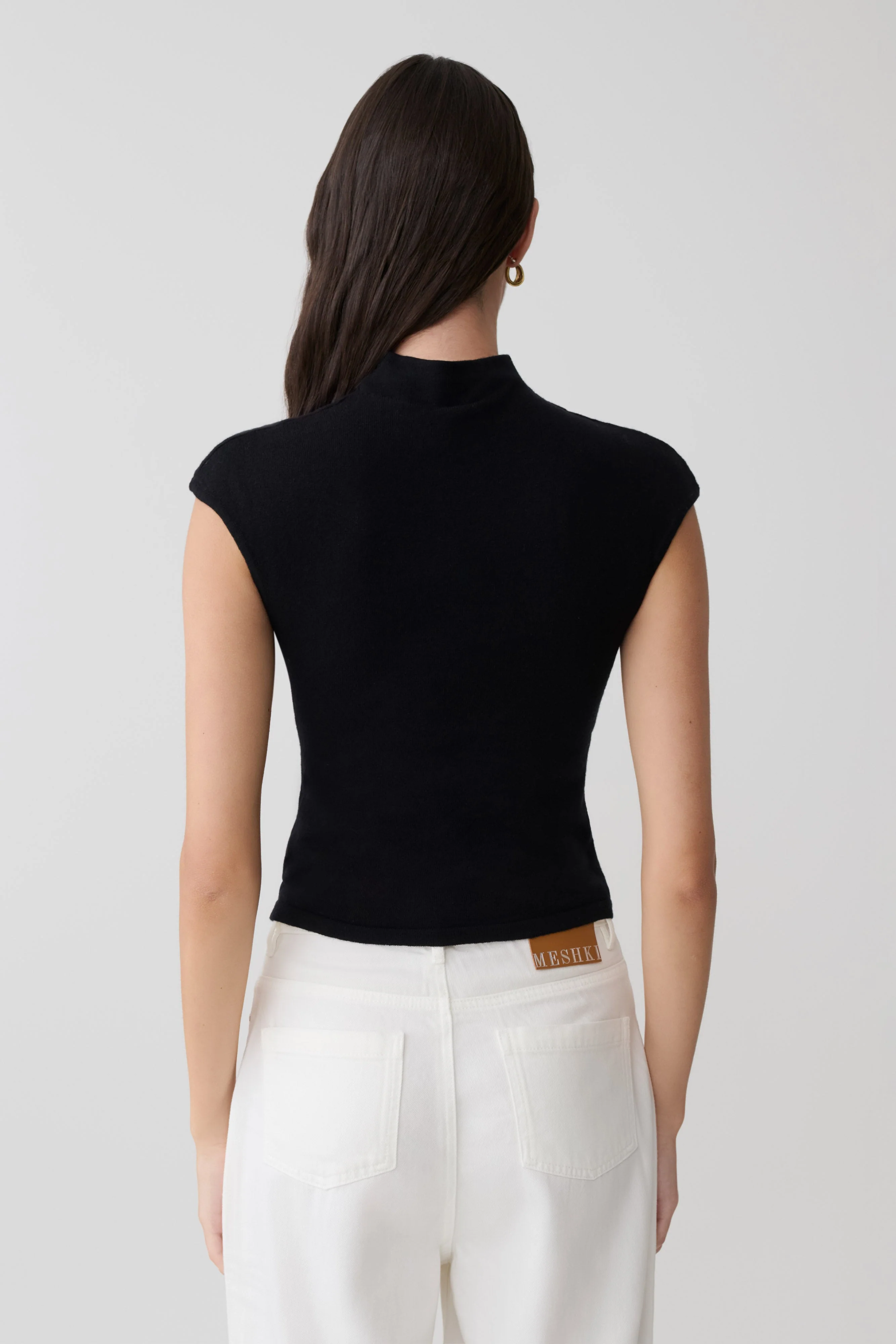 Sonny Short Sleeve Knit Top - Black