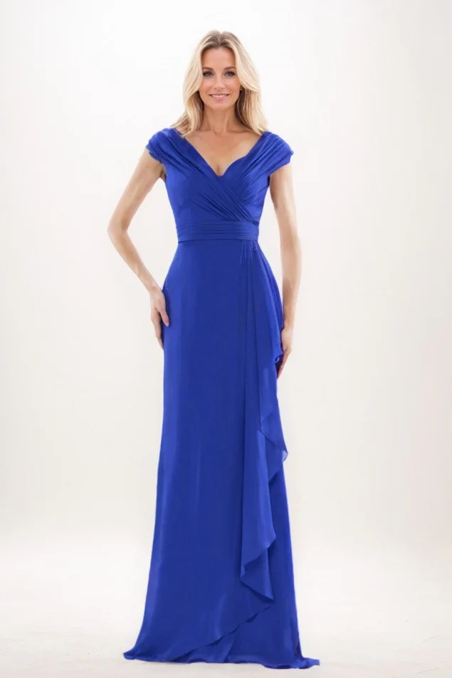 Sheath-Column Maxi Chiffon Mother Of The Bride Dress CM0312