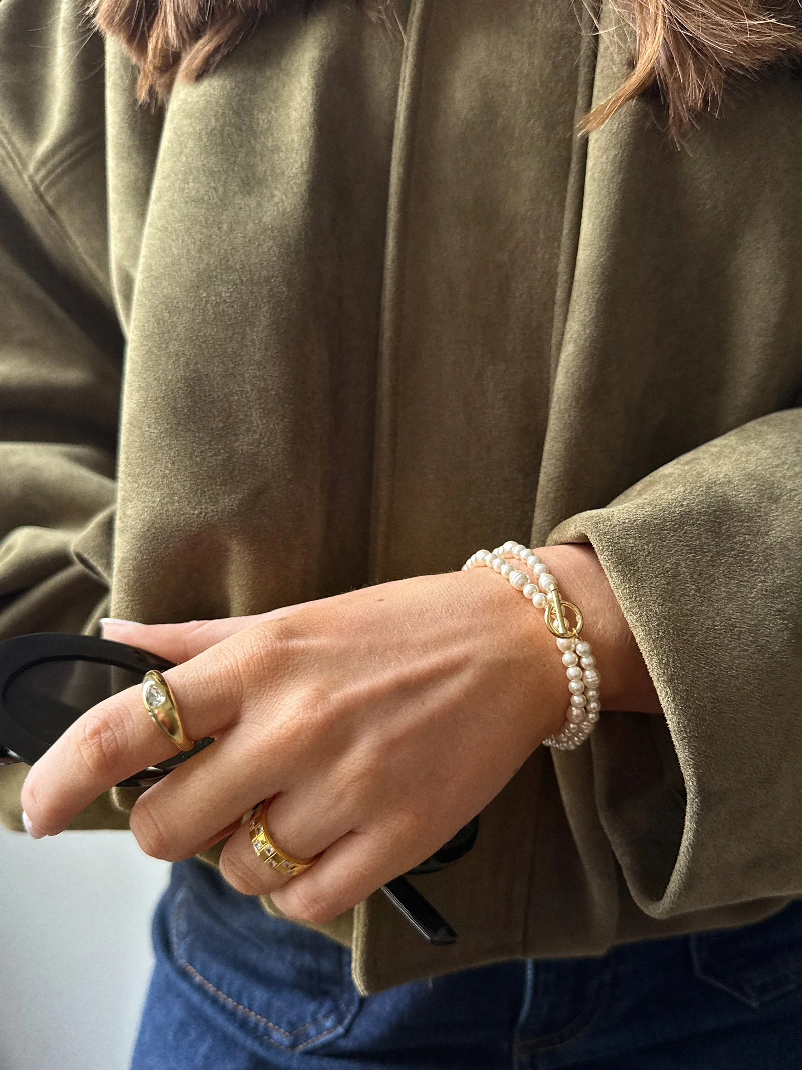 Charlotte Pearl Layered Bracelet - Pearl