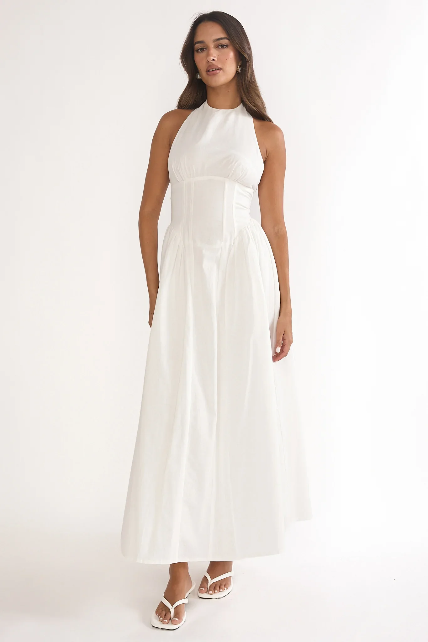 El Corazon High Halterneck Maxi Dress White