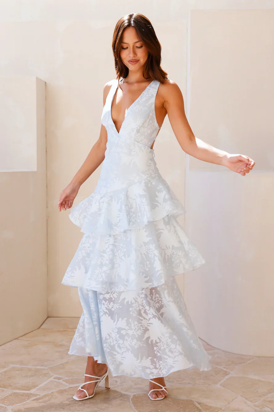 Autumn Love Maxi Dress Blue