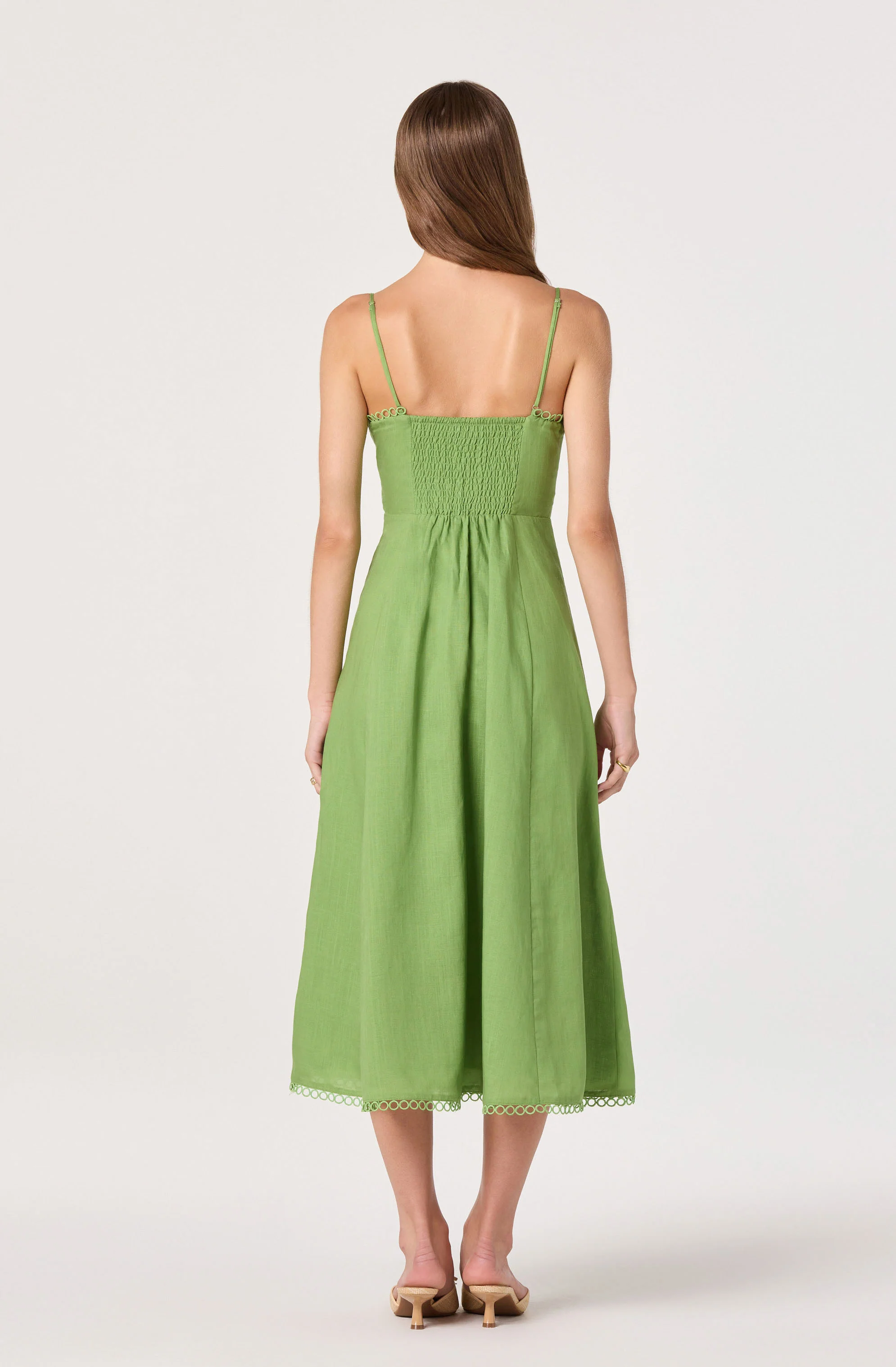 Christie Sweetheart Linen Midi Dress