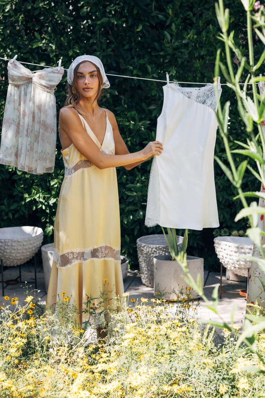 Val Lace Satin Slip Midi Dress - luluinthesky