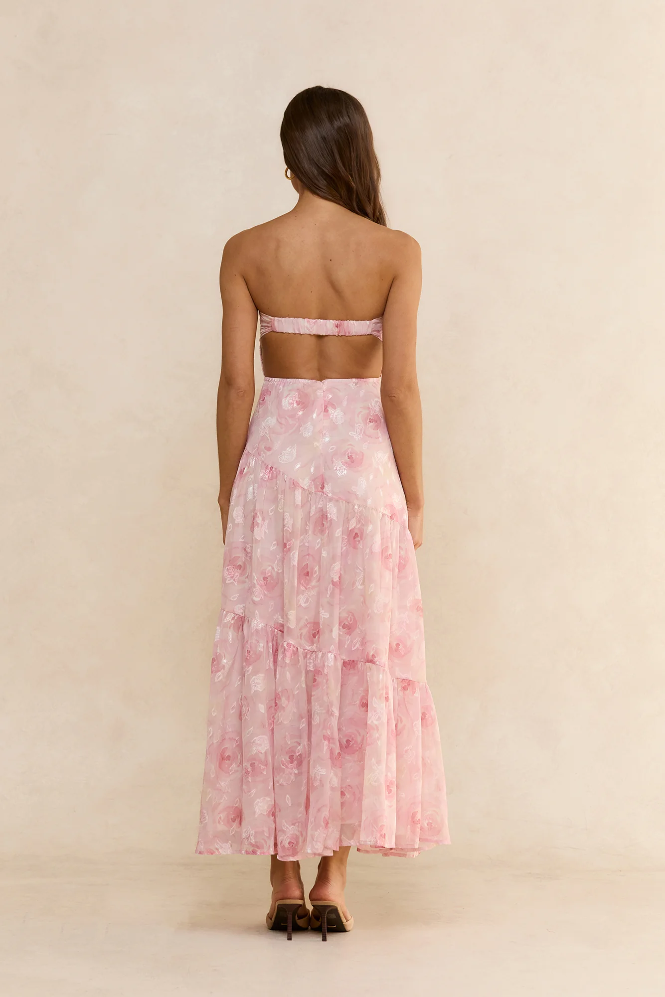 Social Stride Tie Front Maxi Dress Pink