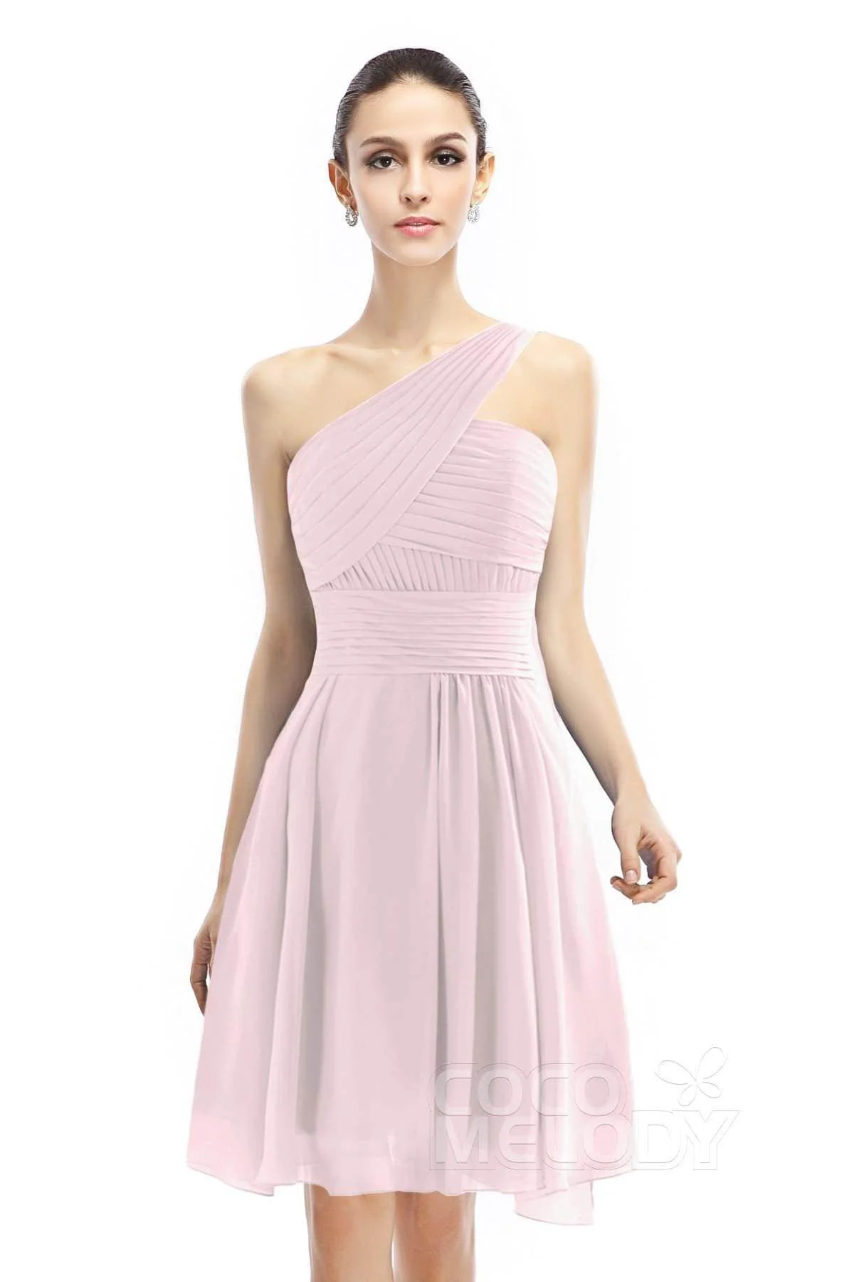 A-Line Knee Length Chiffon Bridesmaid Dress COZK1401C