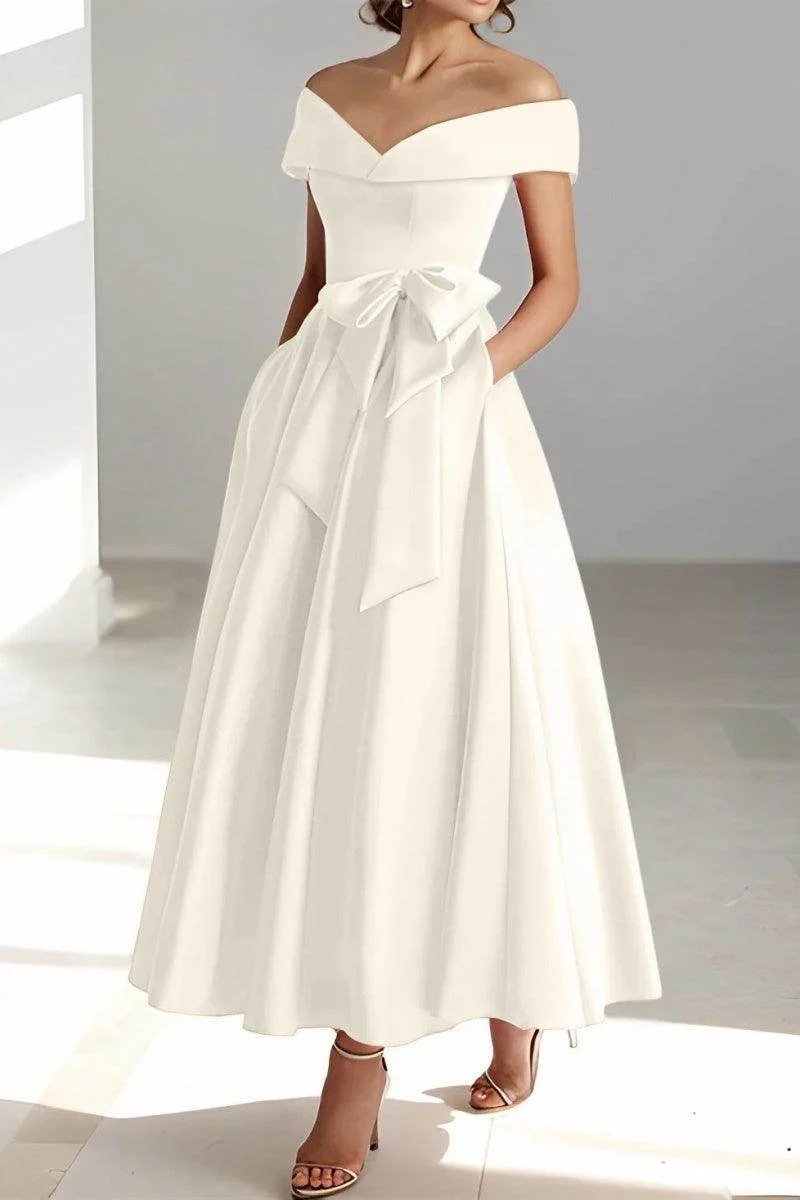 Off The Shoulder Sleeveless Ankle Length Mother Dresses CM0332