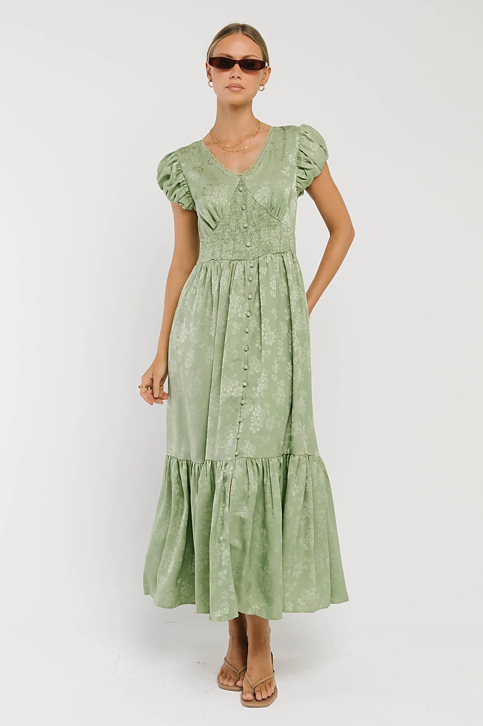 Eliza Maxi Dress in Green