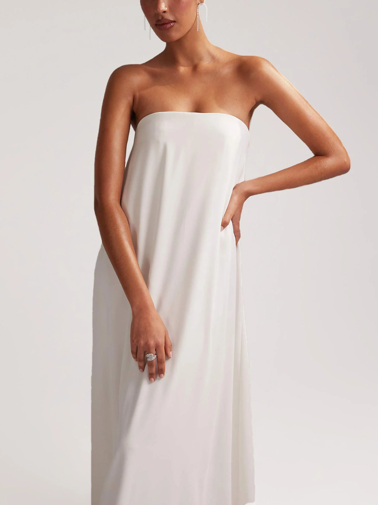 Strapless Flowing Maxi Dress