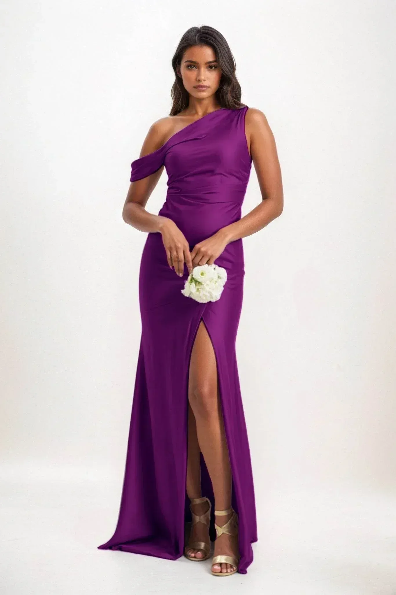 Sheath-Column Maxi Luxe Satin Dress CB0845CS