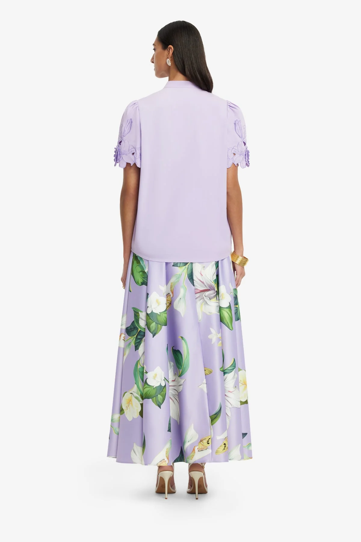 Amelie Appliqué Shirt Top - Lilac