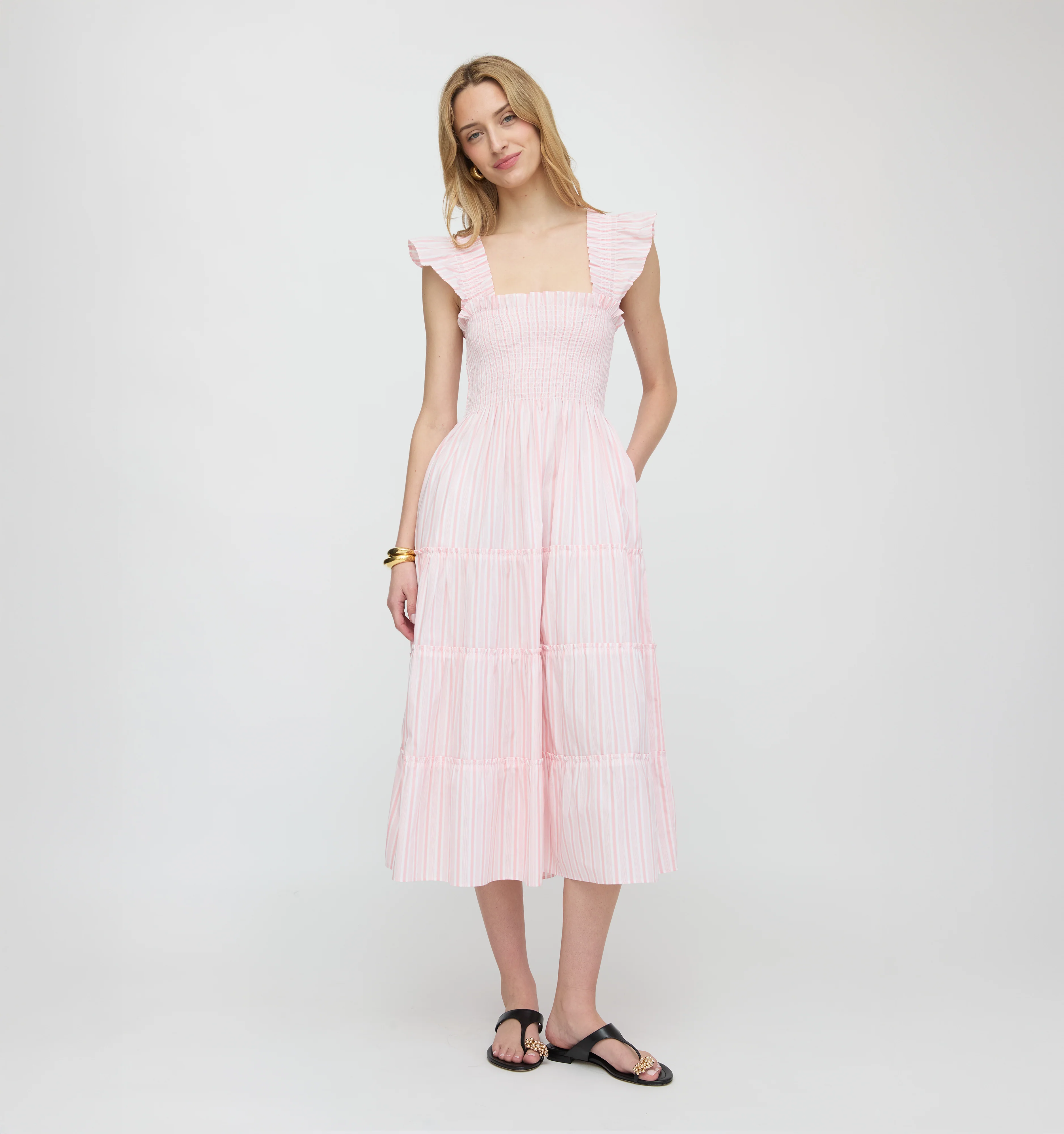 The Ellie Nap Dress - Pink Variegated Stripe