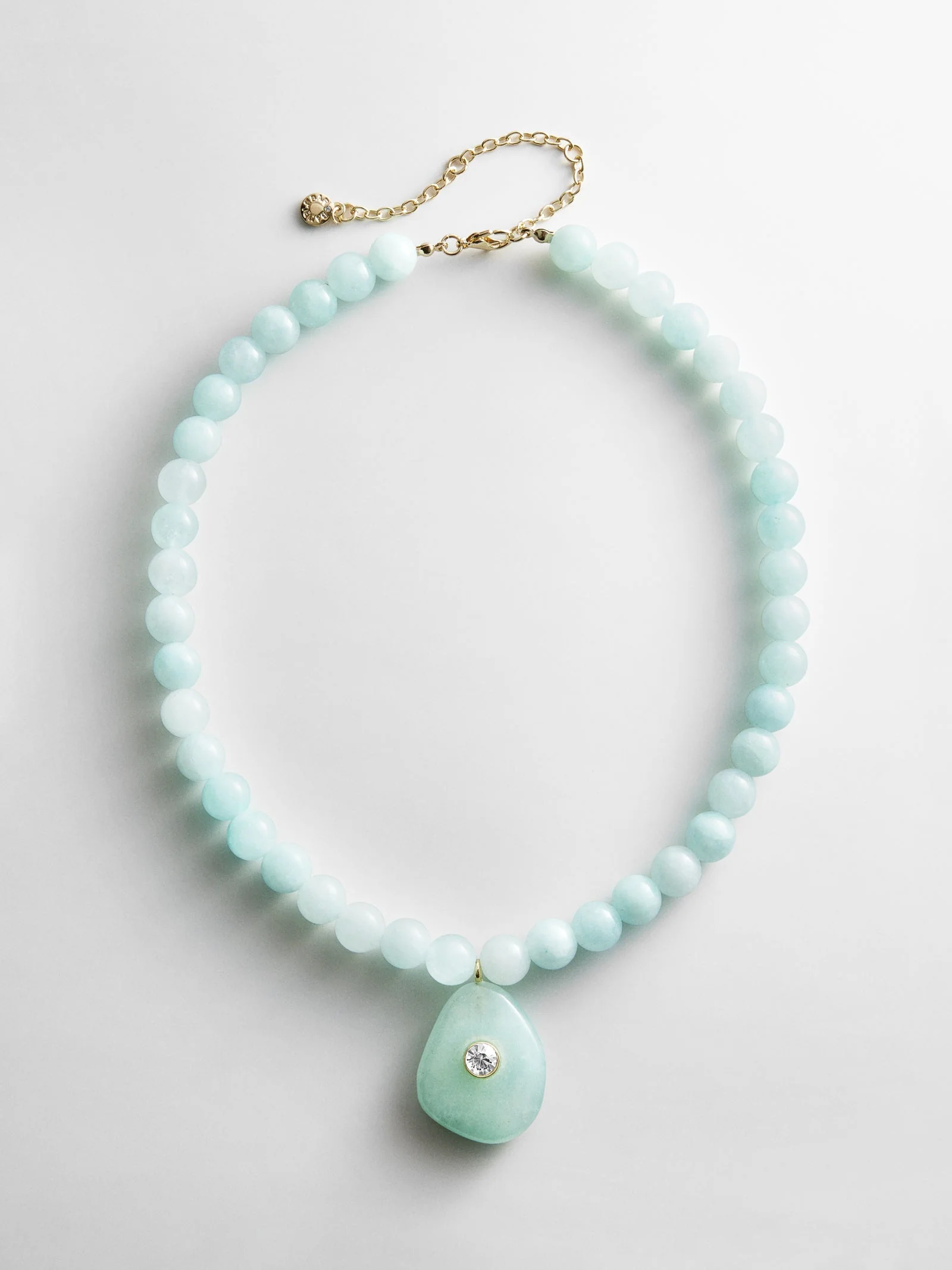 Jamie Semi-Precious Beaded Necklace - Light Turquoise/Jade