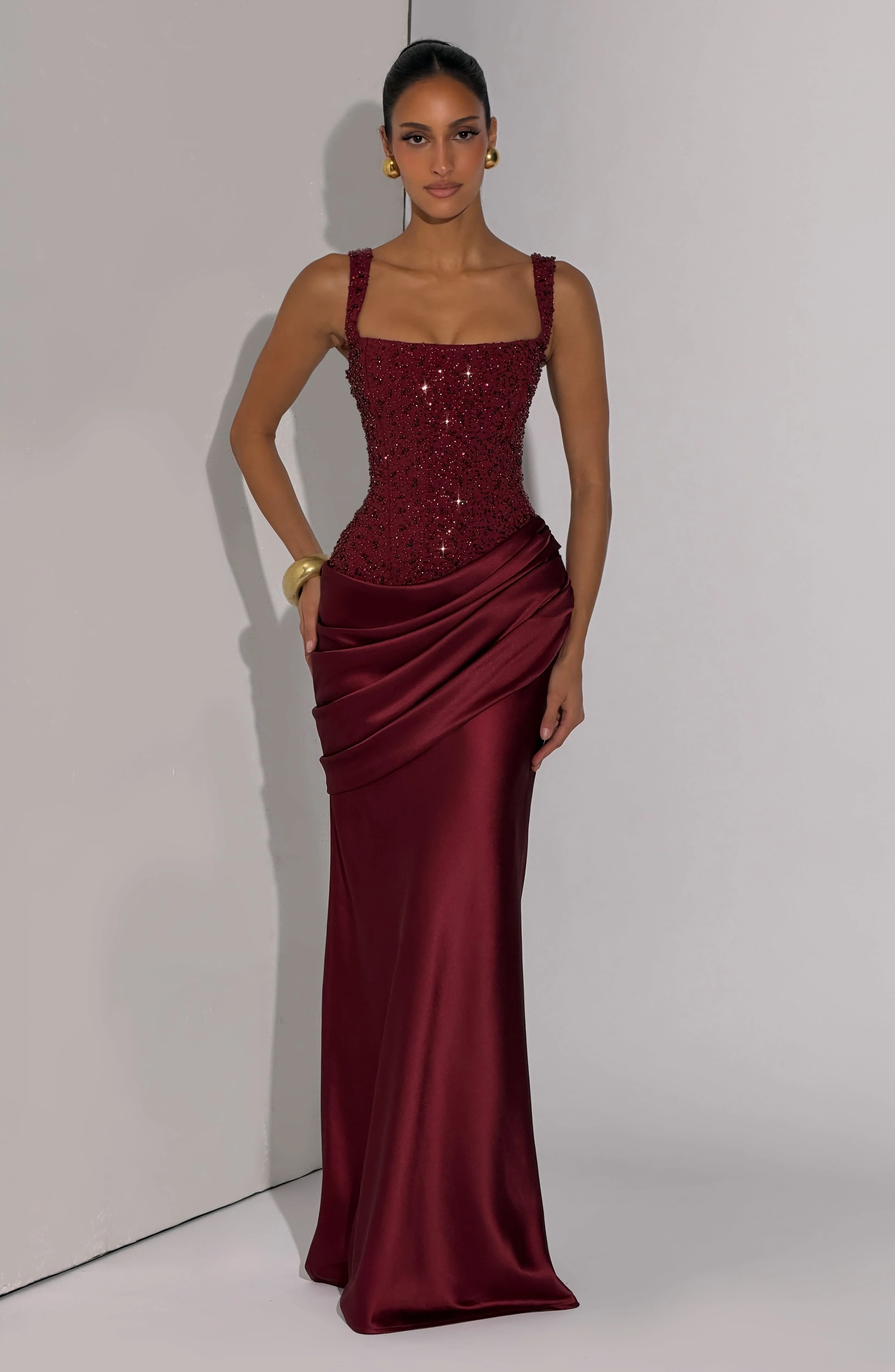 Alexandria Maxi Dress - Burgundy