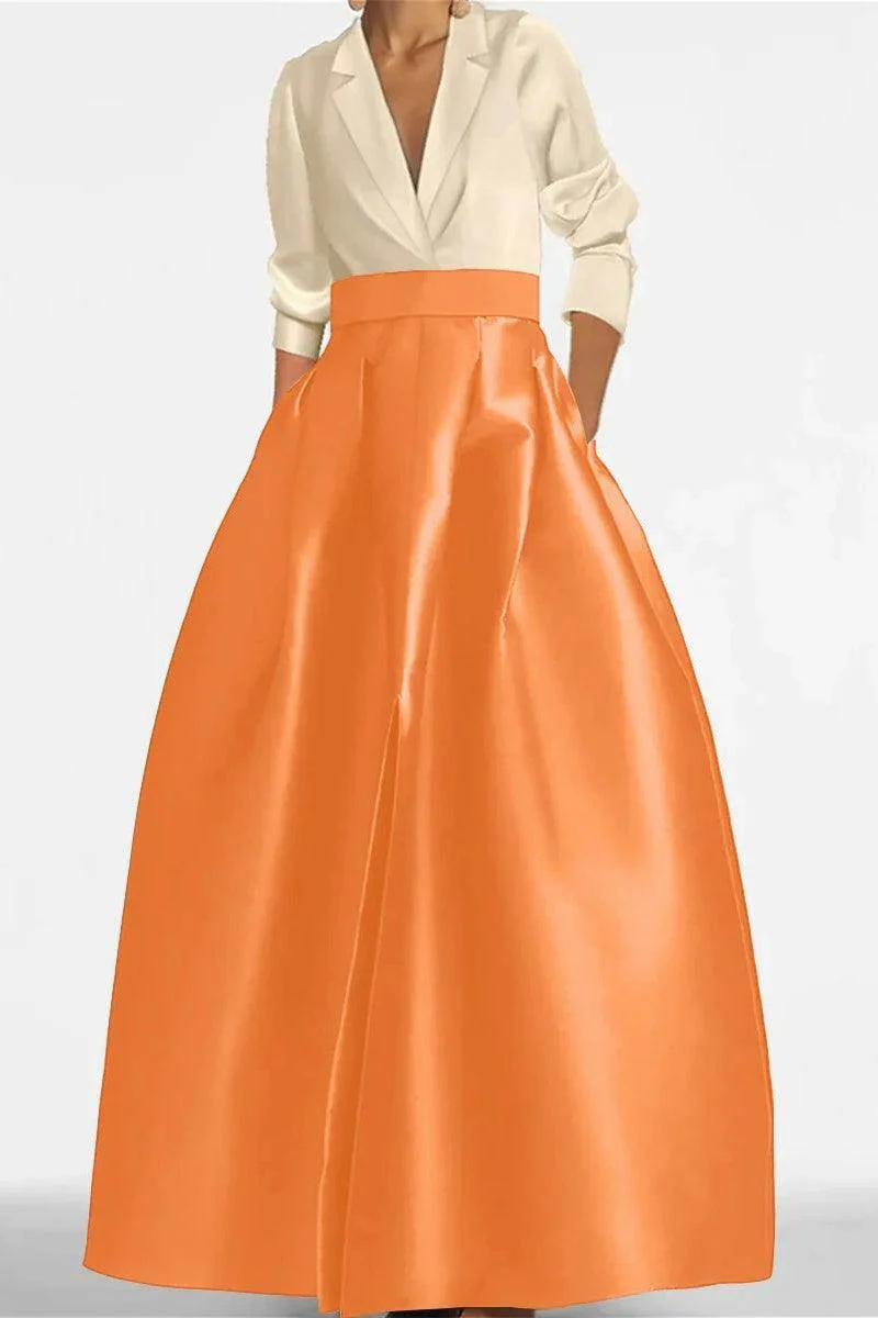 A Line Jewel Neck V-Neck Long Sleeves Mother Dresses CM0342