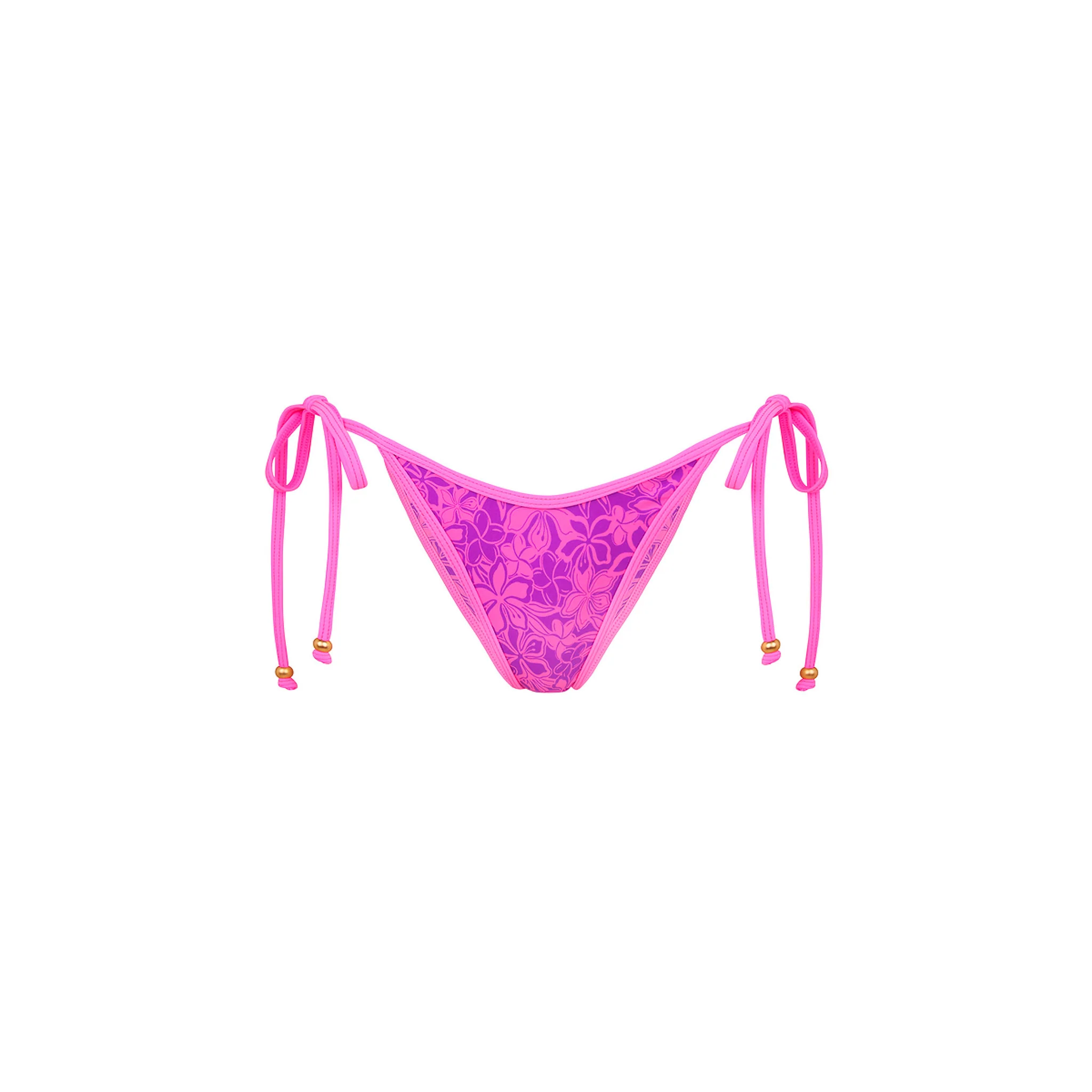 Bind Dipped Cheeky Tie Bikini Bottom - Bubble Berry