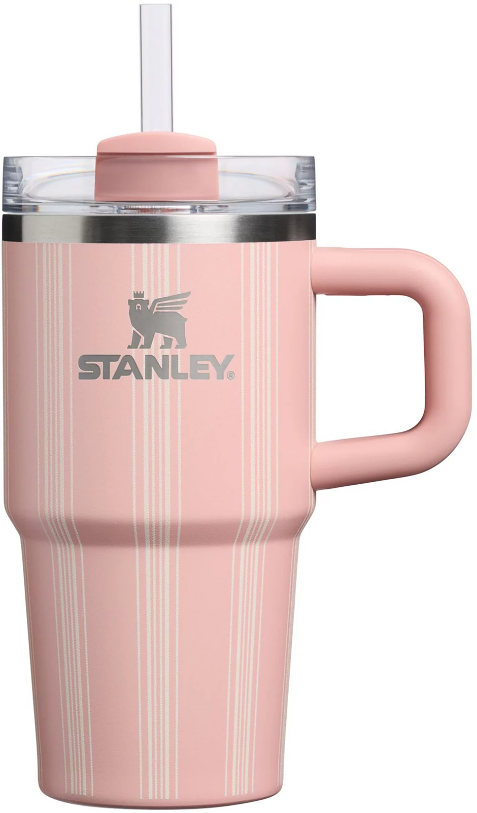 Stanley 20 oz. Quencher H2.0 FlowState Tumbler with Handle - Peach Rose Picnic Stripe