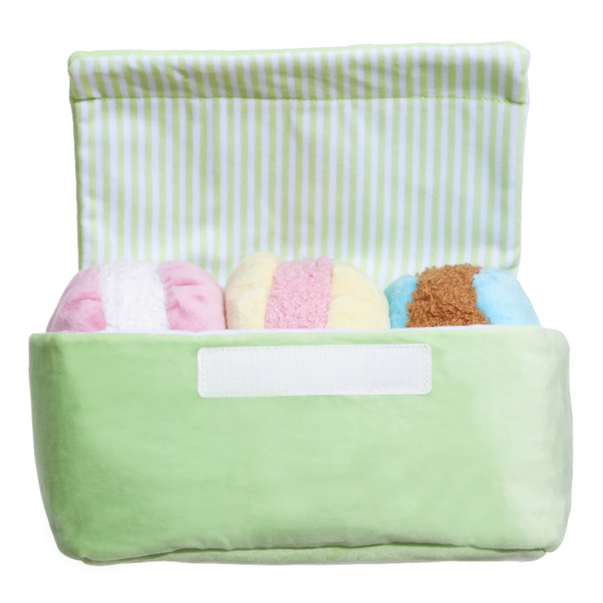 Wee Wee Macaroon Plush Multi-Part + Enrichment Dog Toy