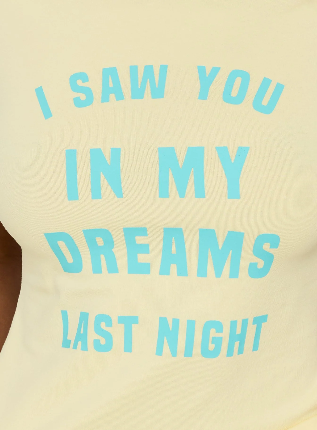 Always In My Dreams Graphic Baby Tee Yellow