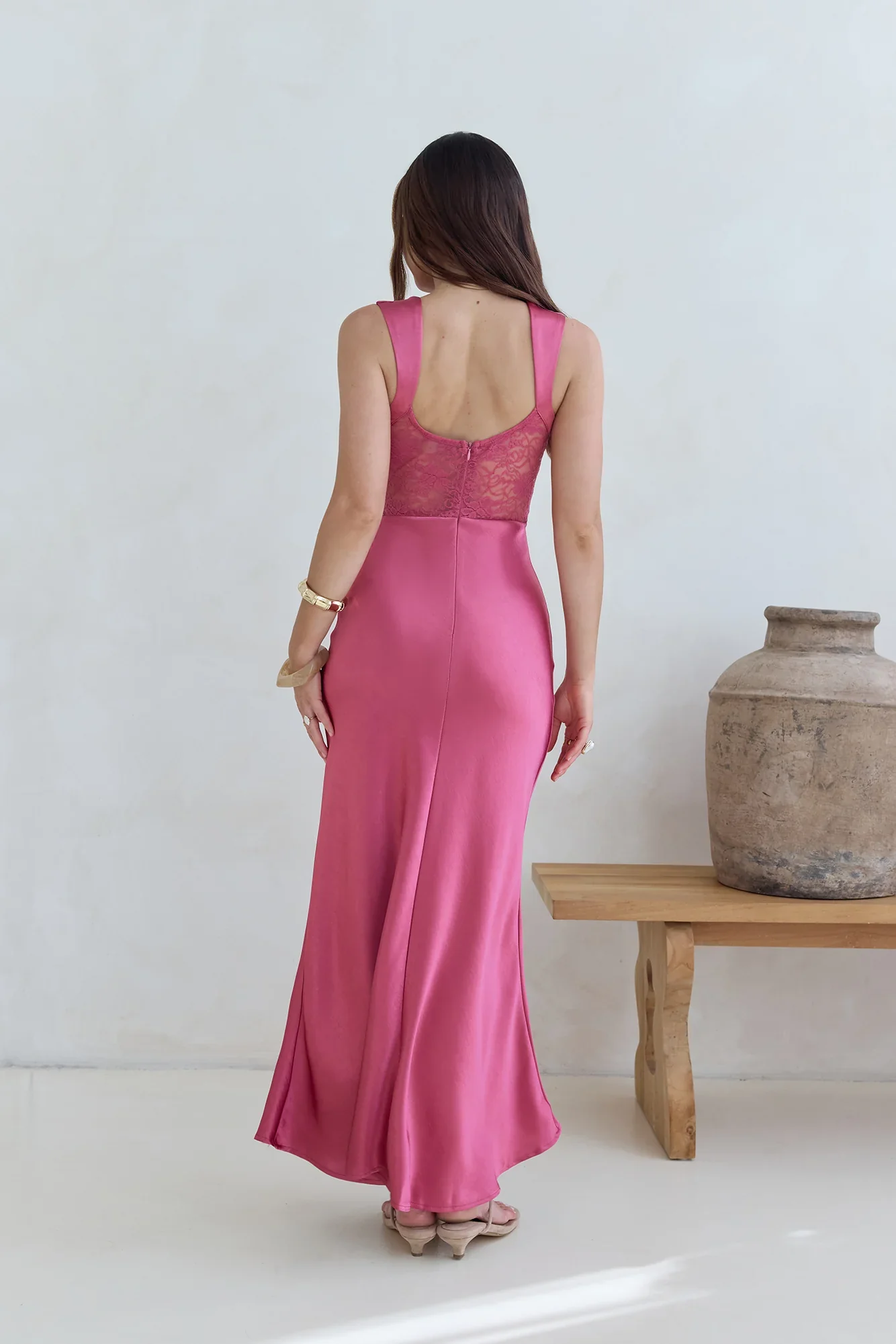 Milos Nights Midi Dress Rose