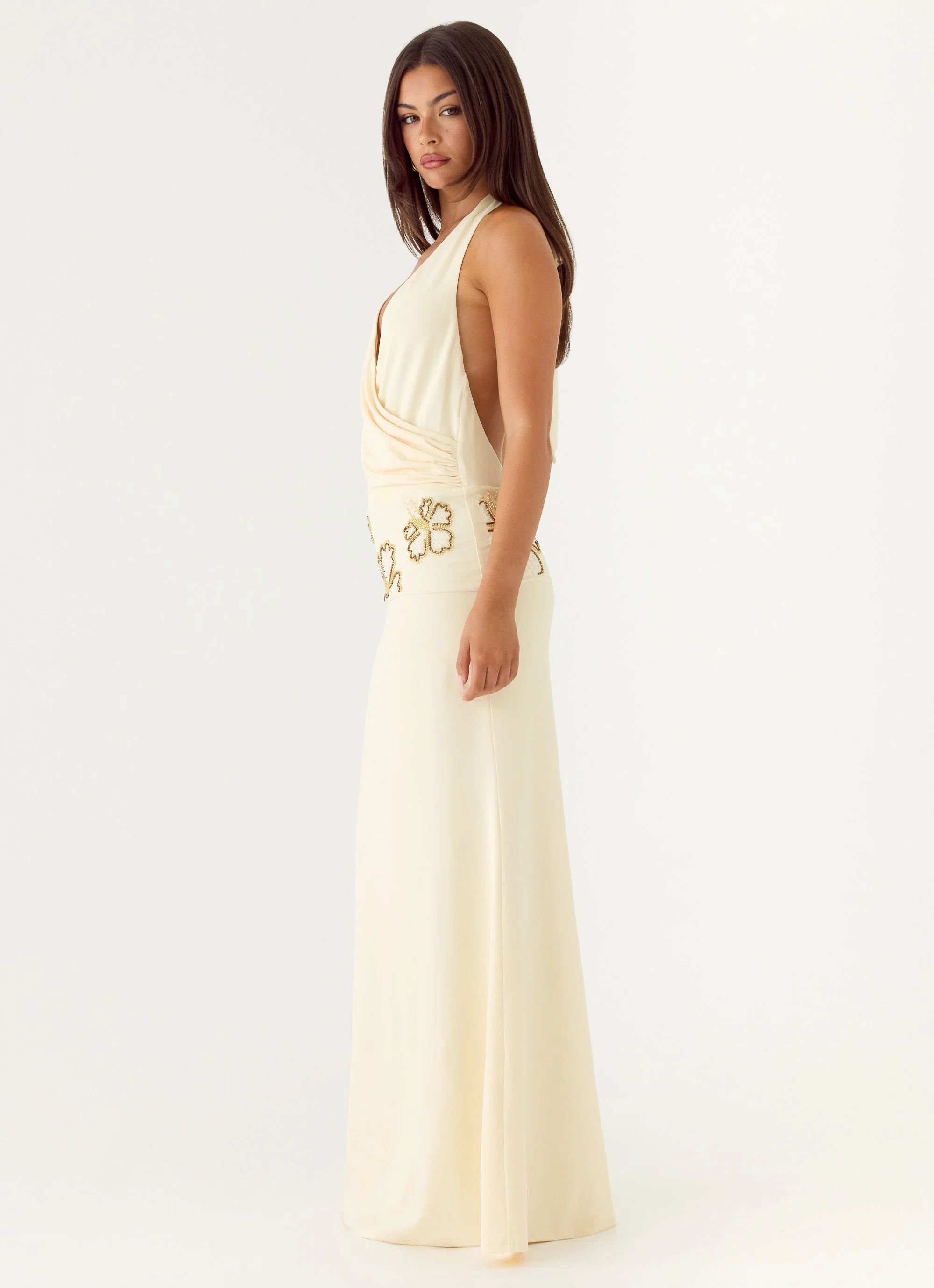 Sandrine Beaded Maxi Dress - Yellow