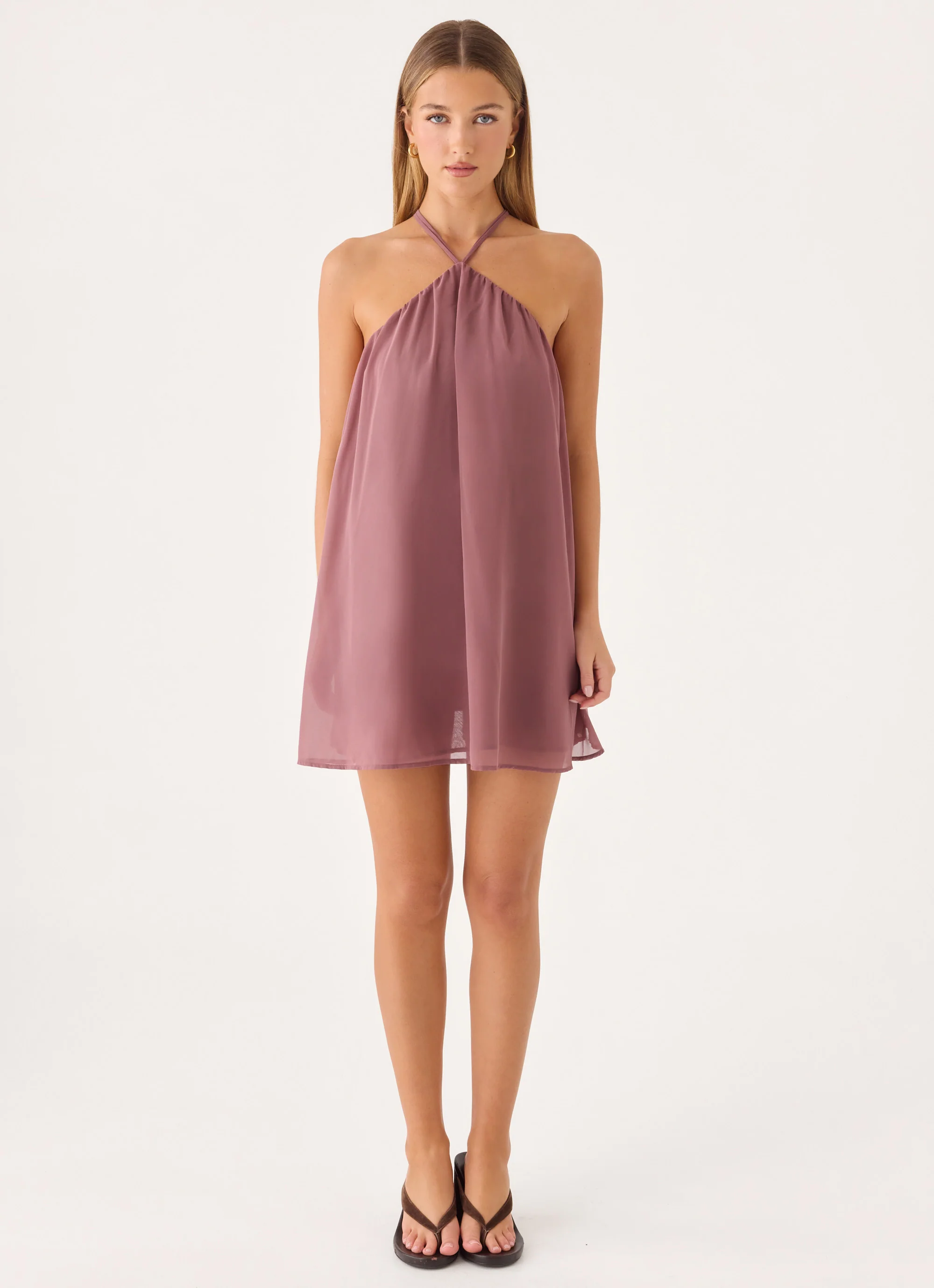 Donar Mini Dress - Mocha Mousse - luluinthesky