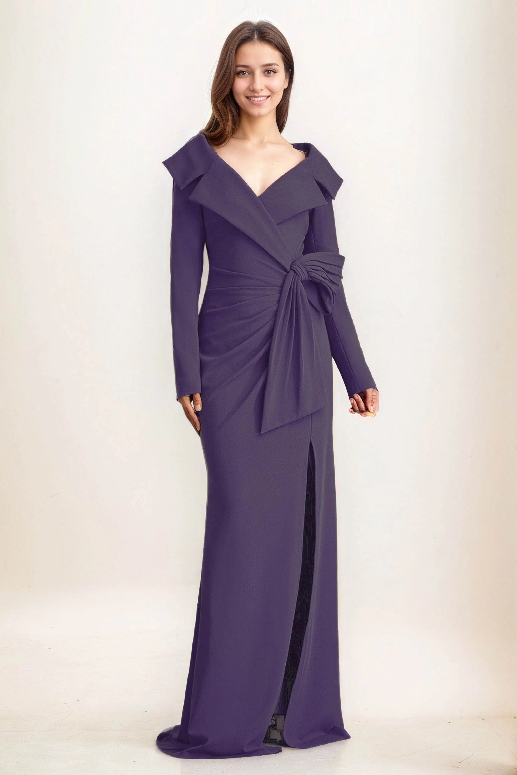 Sheath-Column Maxi Elastic Cloth Wedding Guest Dress CG0283