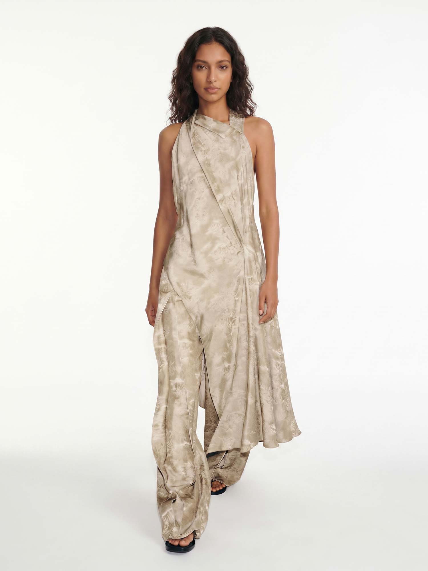 Draped Asymmetrical Halter Top