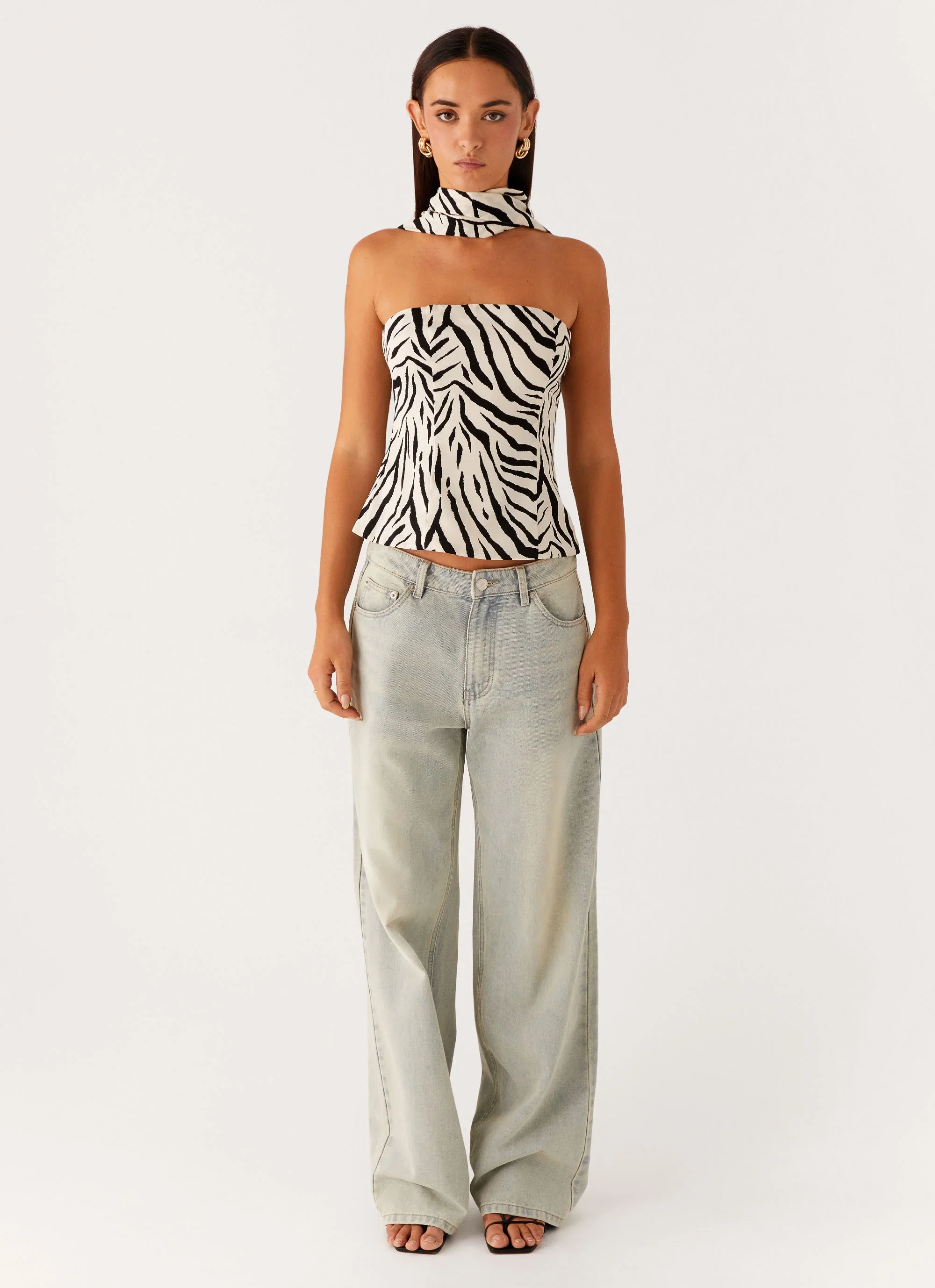 Anais Scraf Top - Zebra