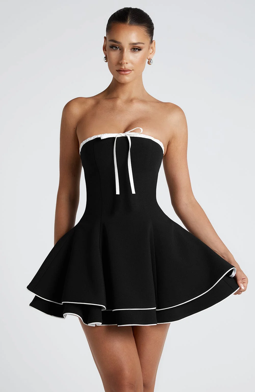 Juno Mini Dress - Black/White - luluinthesky